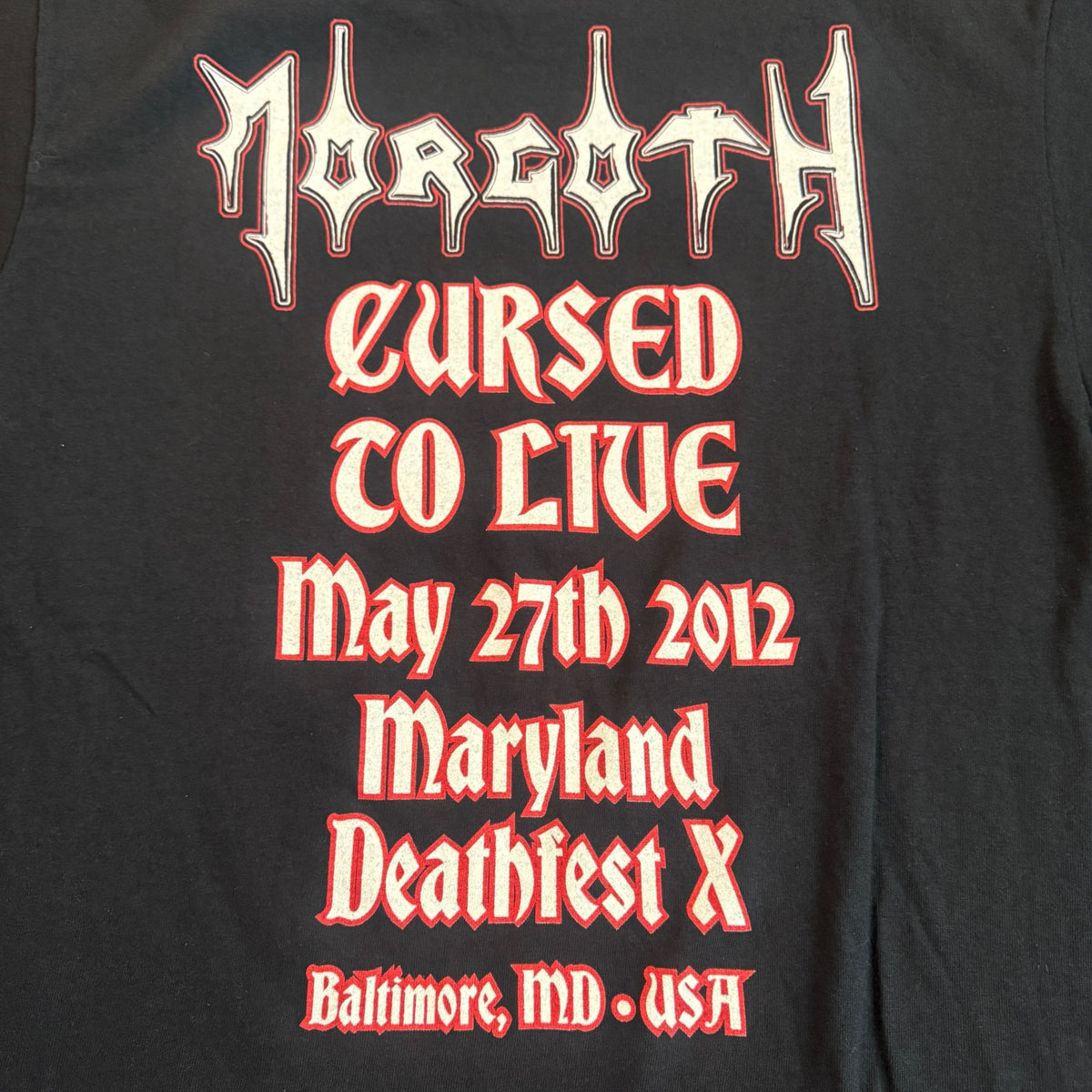 Morgoth Band Cursed To Live - Maryland Deathfest 2012 T-Shirt Size L