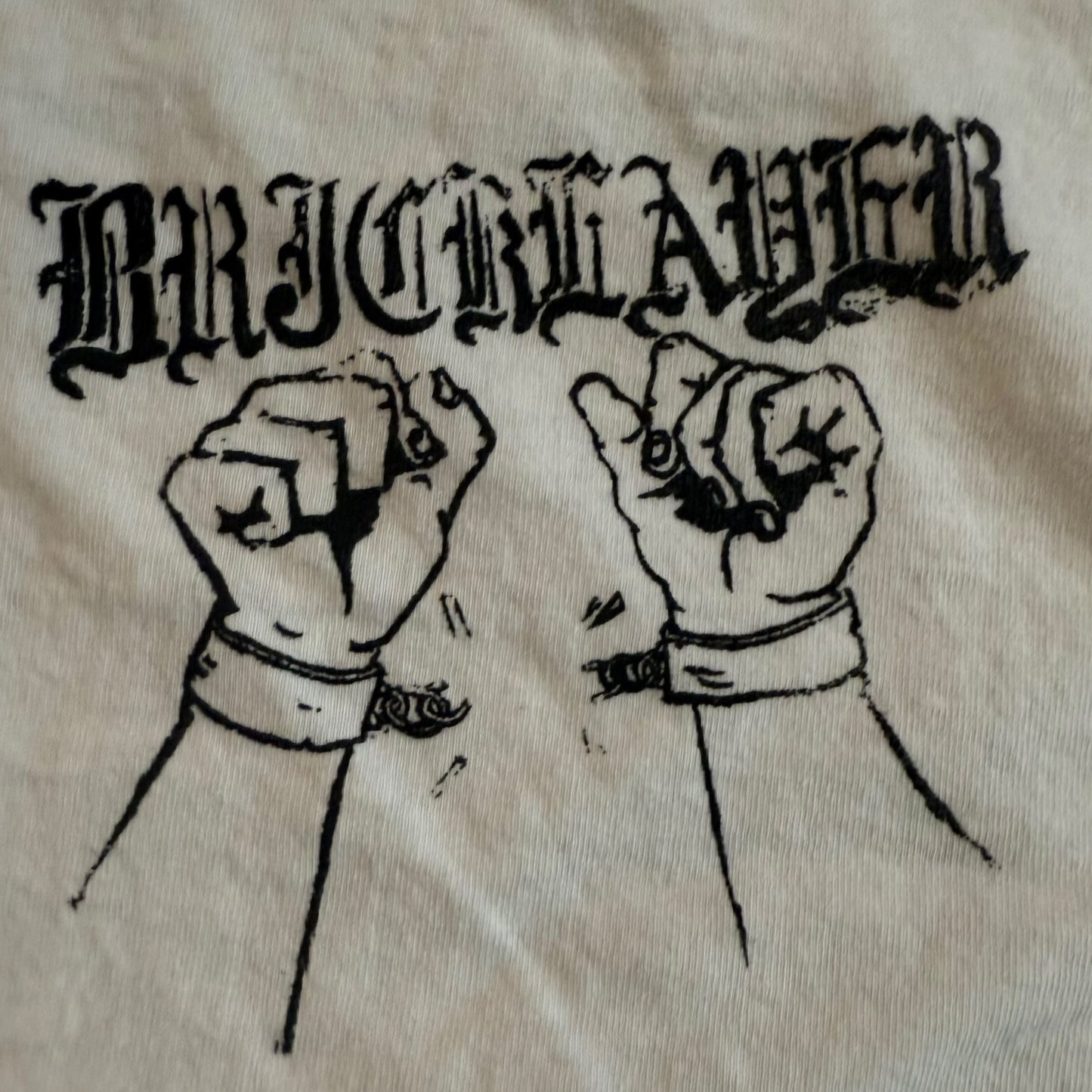 Bricklayer Oi Punk Band Rock Against Capitalism White T-Shirt Size M Angel Du$t White Wards