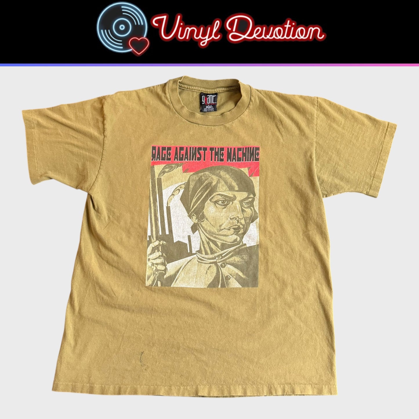 Rage Against The Machine Band UN Report Army Green Vintage T-Shirt Size XL