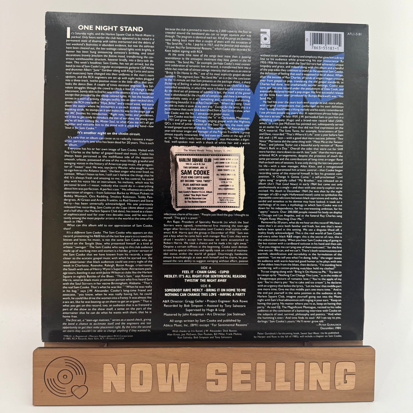 Sam Cooke - Live At The Harlem Square Club 1963 One Night Stand Vinyl LP Original 1st Press