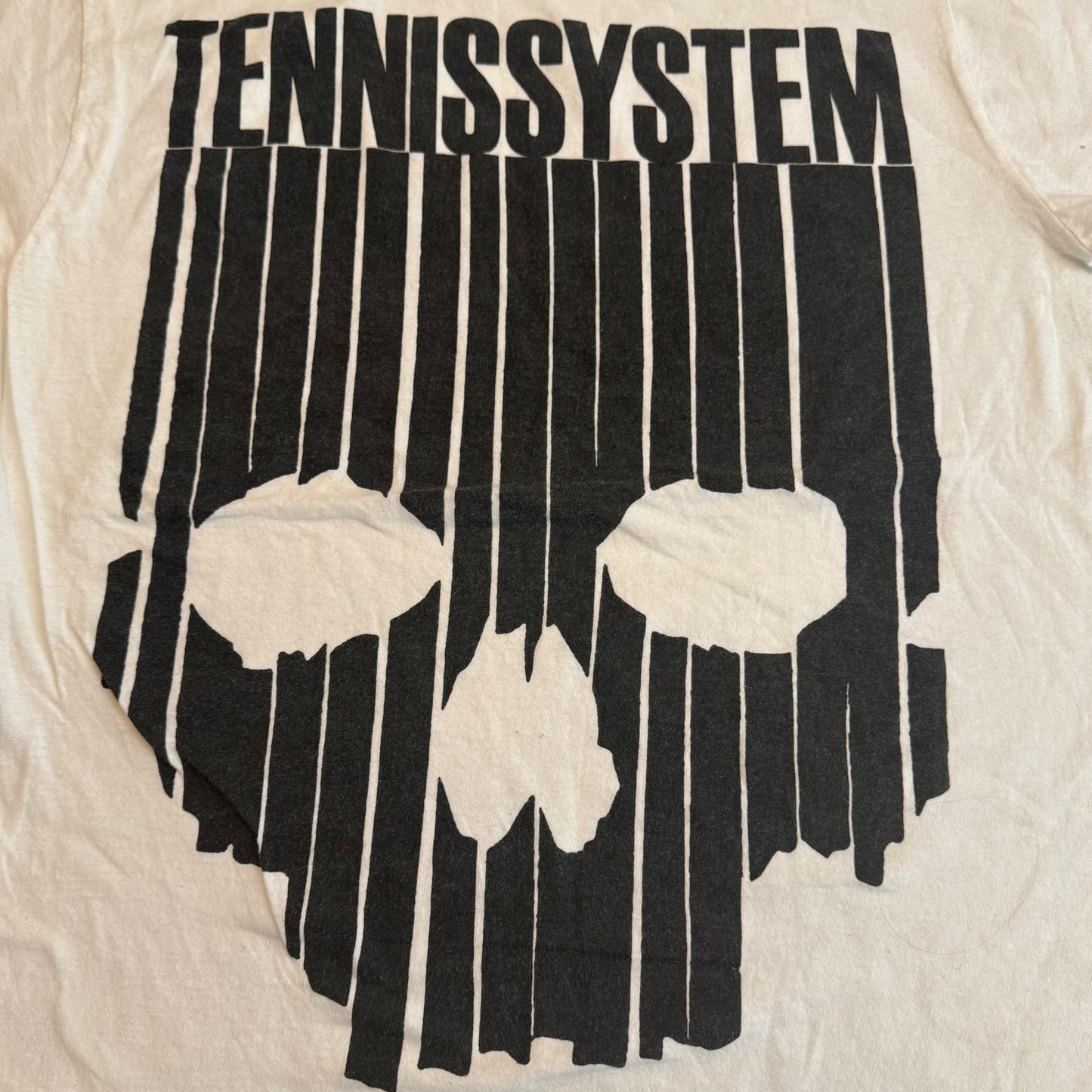 Tennis System Band Skull White T-Shirt Size L Shoegaze Psych Rock