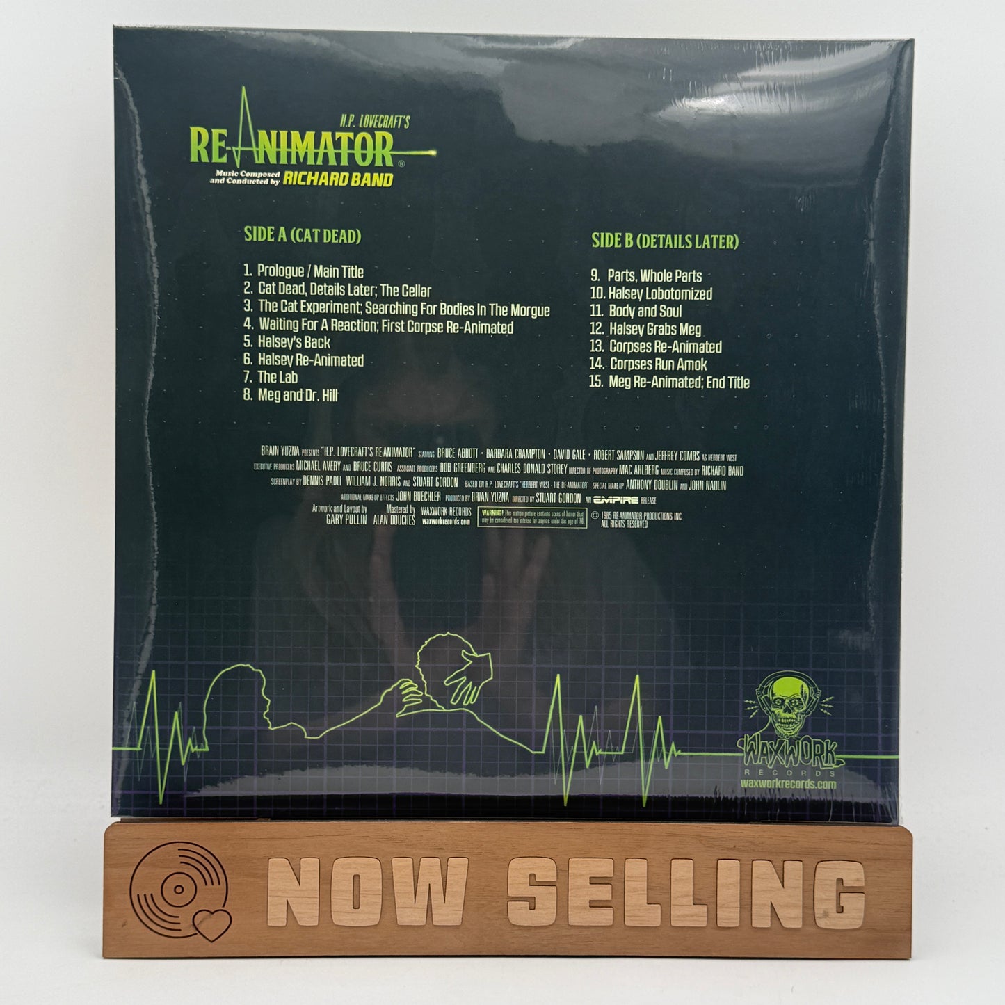 H.P. Lovecraft's Re-Animator Soundtrack Vinyl LP Neon Green Black Swirl Richard Band