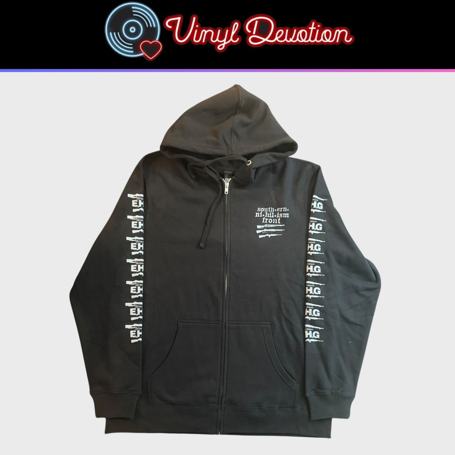 EyeHateGod Band Southern Nihilism Front (Light Gray Print) Zip Up Hoodie Size XL