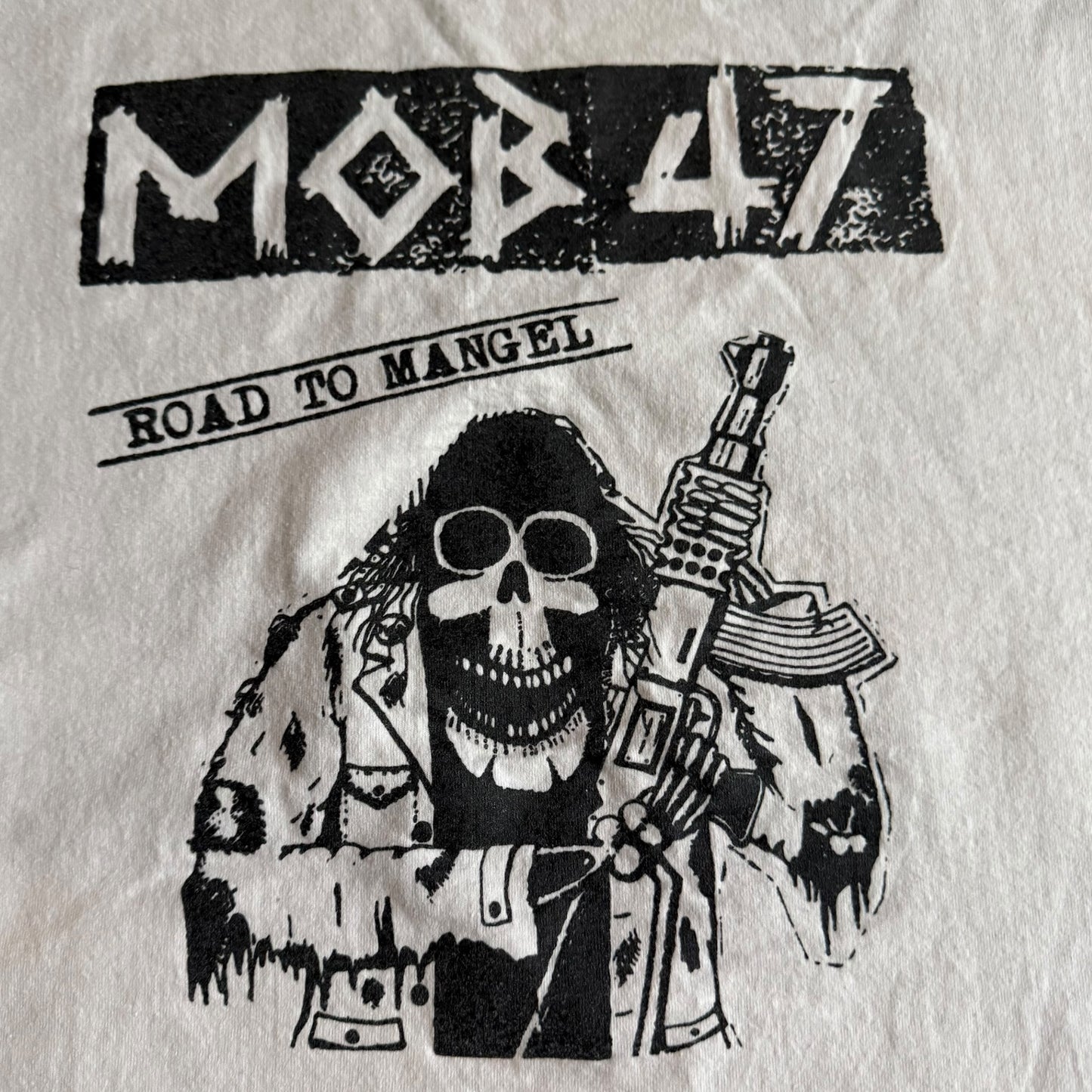 Mob 47 Band Road To Mangel Y2K Vintage White T-Shirt Size XL Fits Like XXL