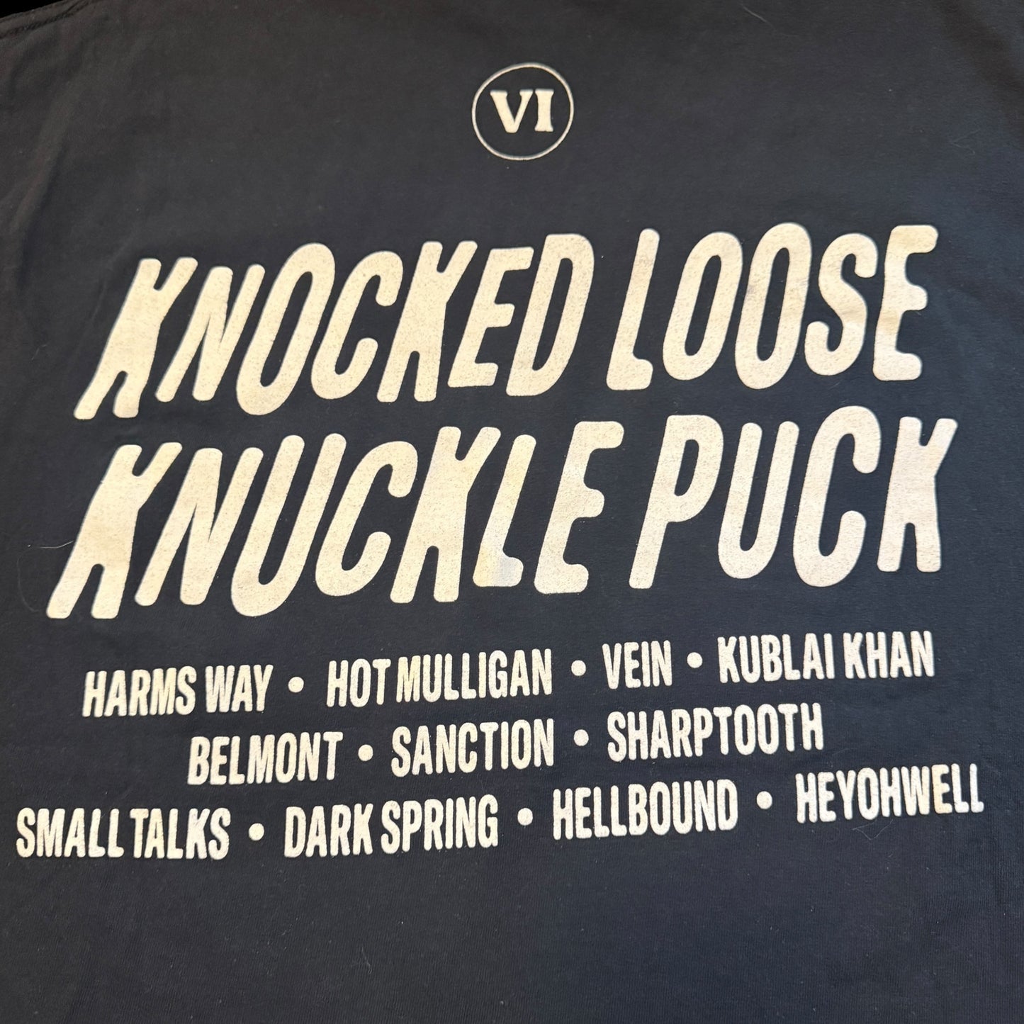 Snowed In 2018 Hardcore Festival T-Shirt Size L Knocked Loose Kublai Khan TX Vein.fm