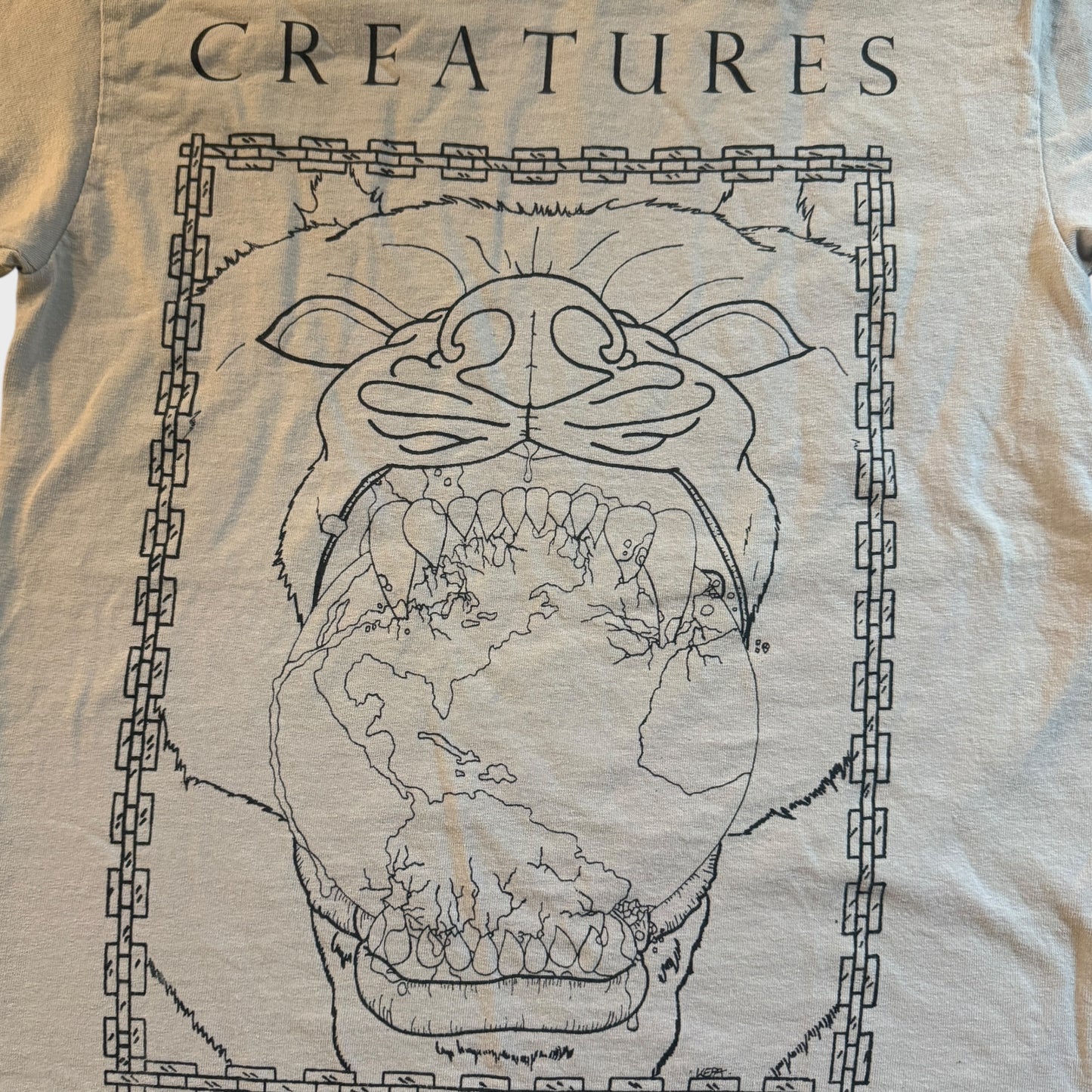 Creatures Hardcore Band White T-Shirt Size S Disgrace Twitching Tongues