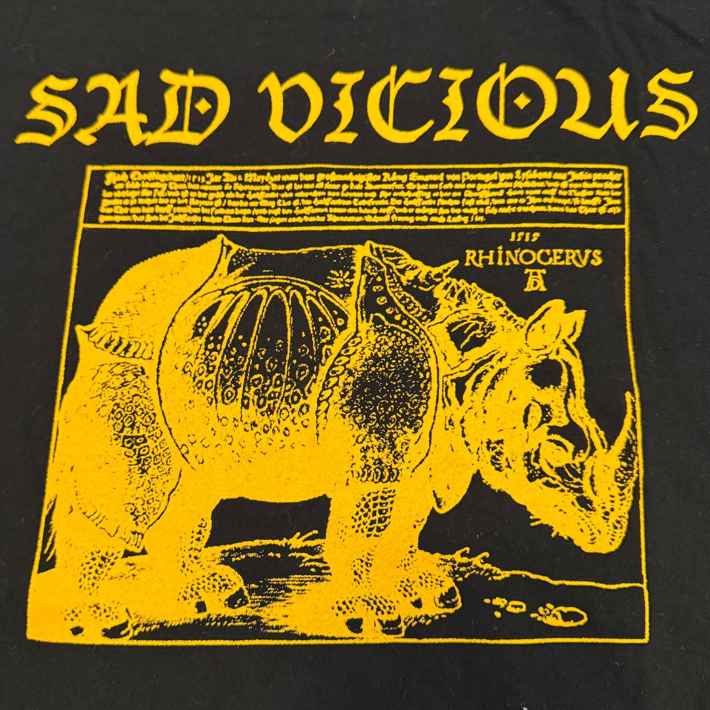 Rhinocervs Band Sad Vicious T-Shirt Size L