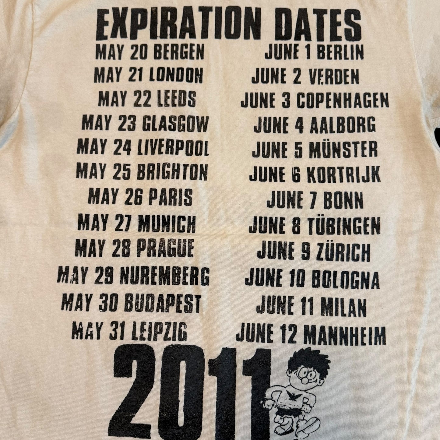 Social Circkle Band 2011 European Tour White T-Shirt Size S Boston Hardcore