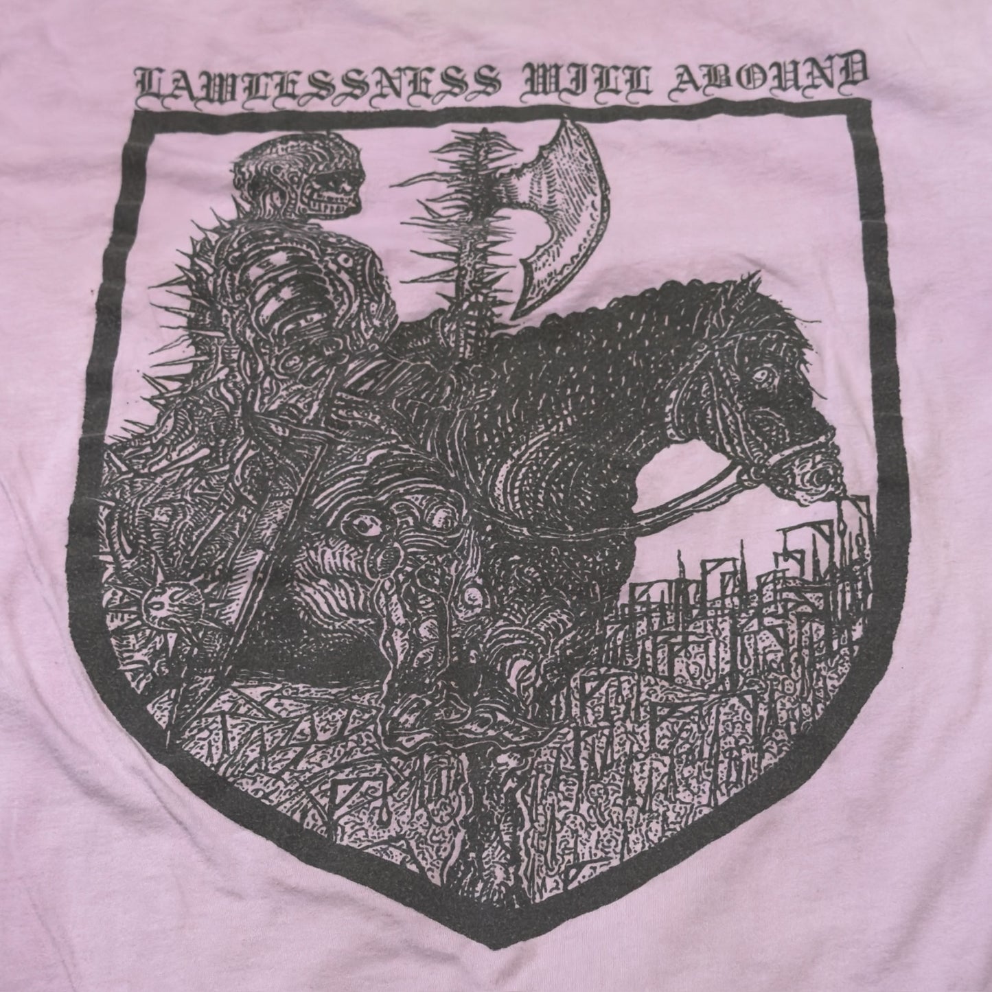 Our Place Of Worship Is Silence Band Dyed Purple T-Shirt Size L