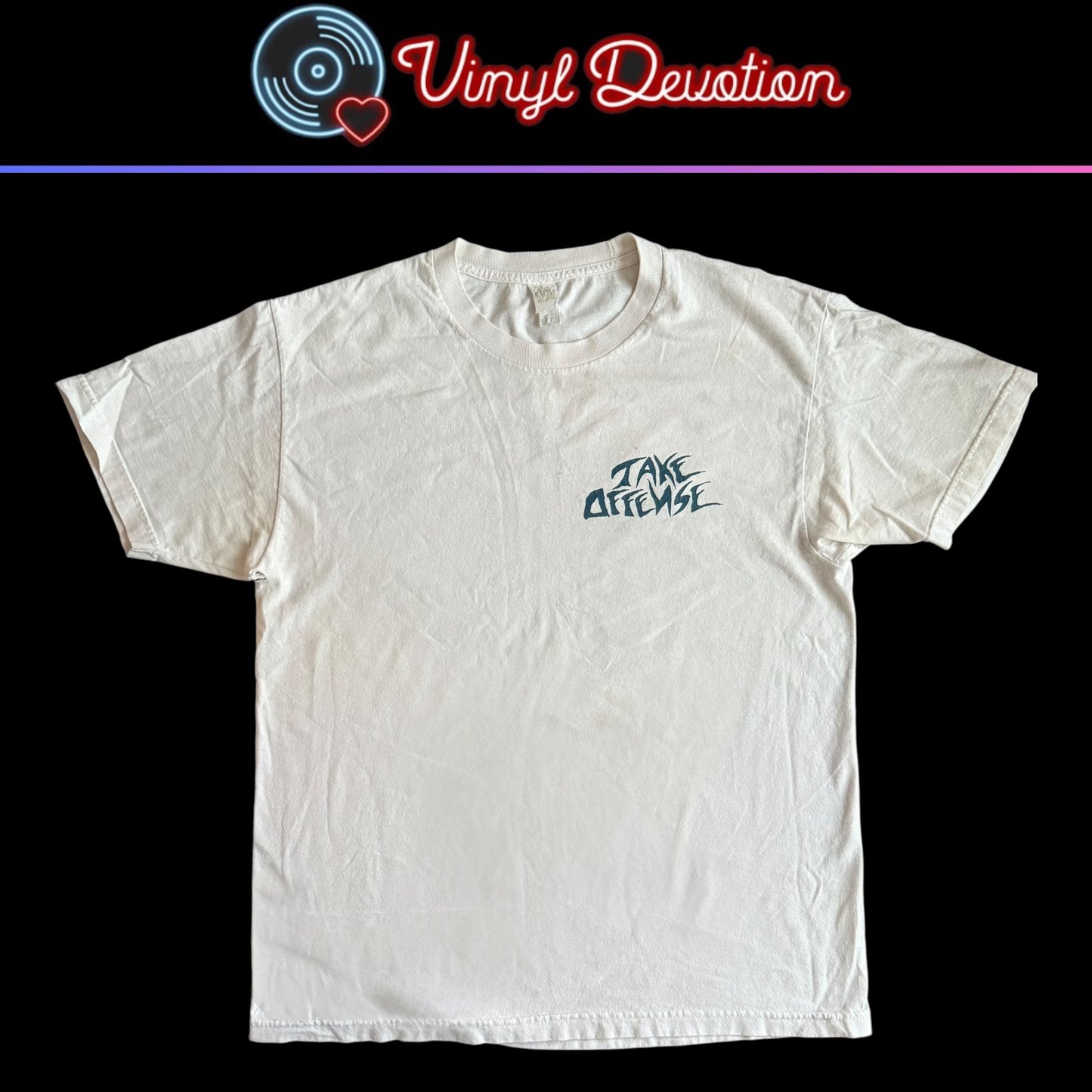 Take Offense Crossover Thrash Band White T-Shirt Size L