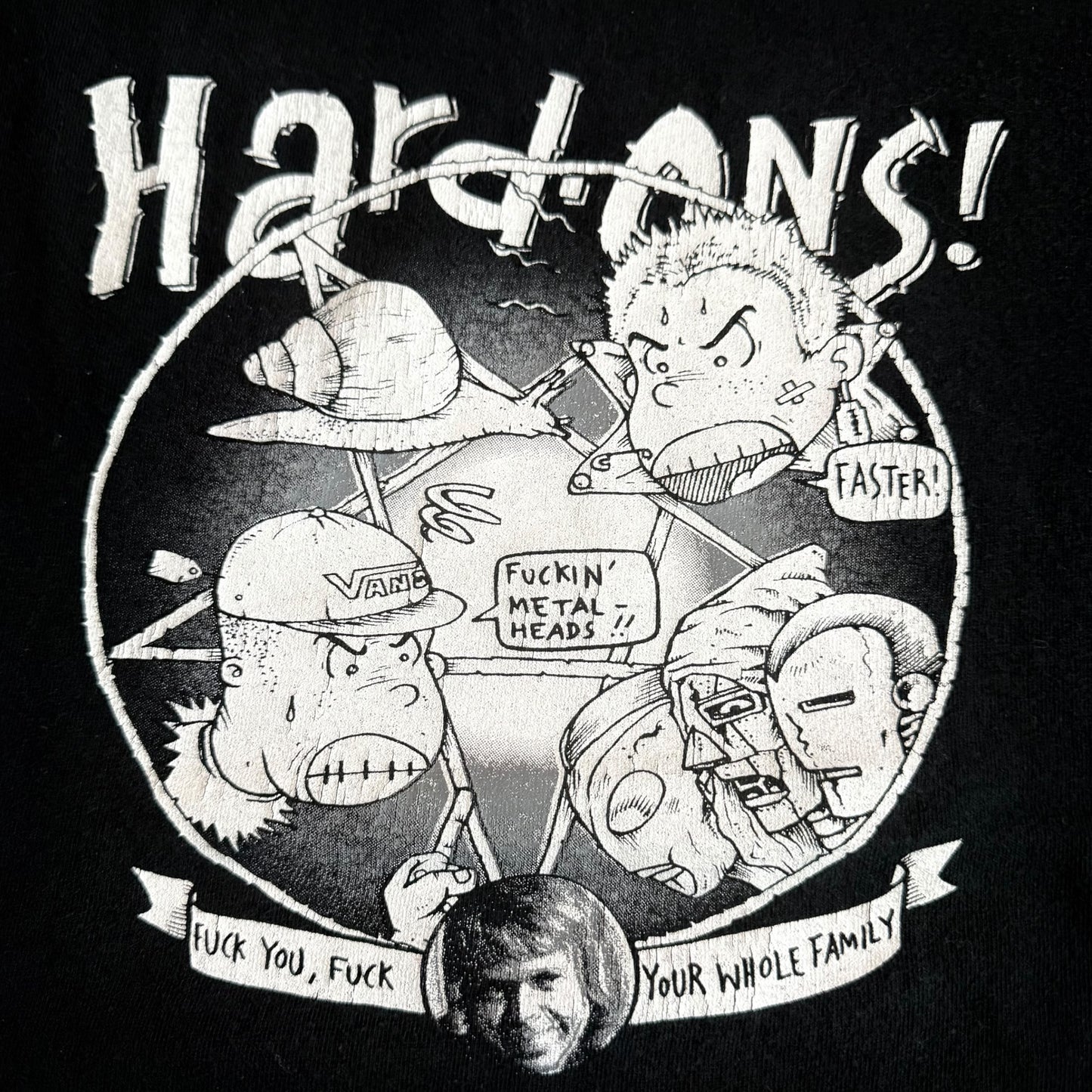 Hard-Ons Band Metal Heads Vintage 90s T-Shirt Size S