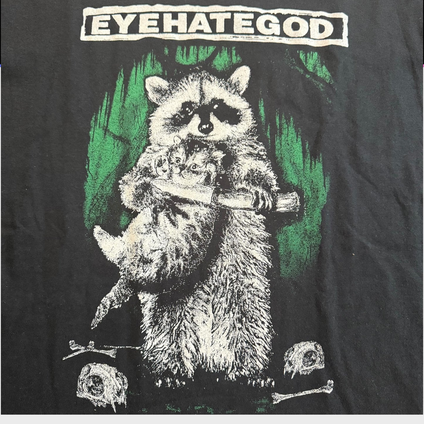 EyeHateGod Band Southern Nihilism Front / Raccoon T-Shirt Size L