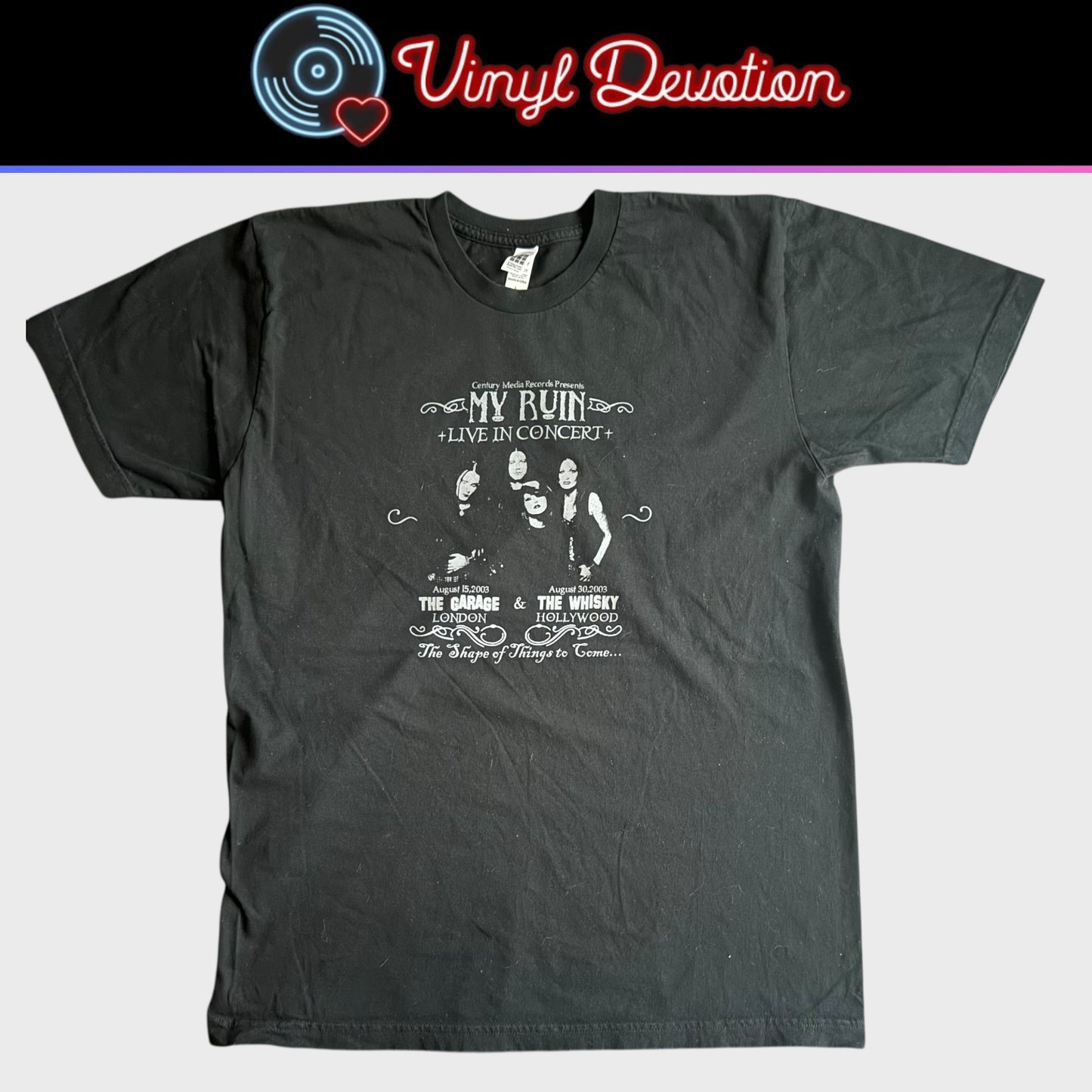 My Ruin Band 2003 Tour Shape Of Things To Come Vintage T-Shirt Size L Tura Satana Manhole
