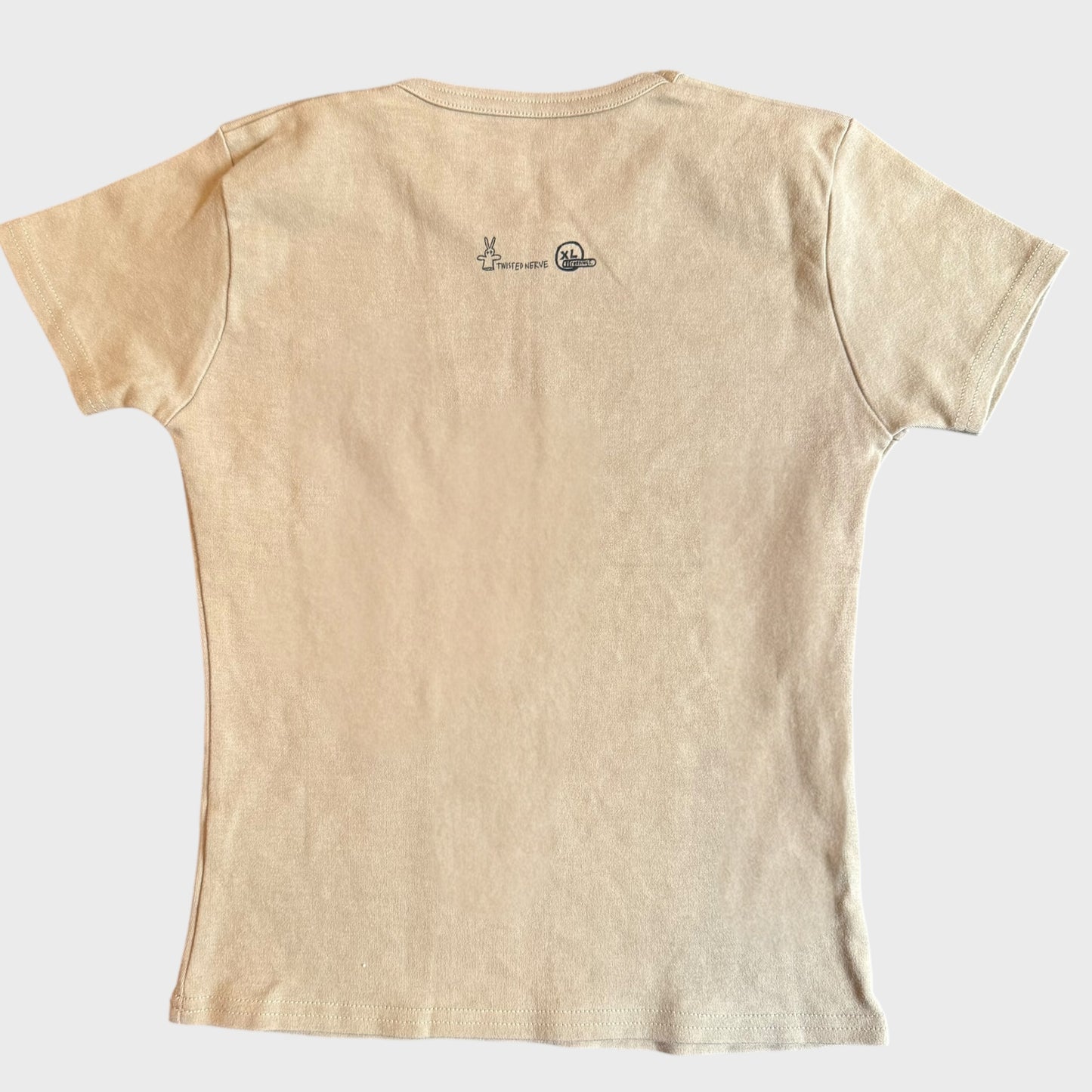 Andy Votel Styles Of The Unexpected Vintage Brown Baby Tee T-Shirt Size Womens Small