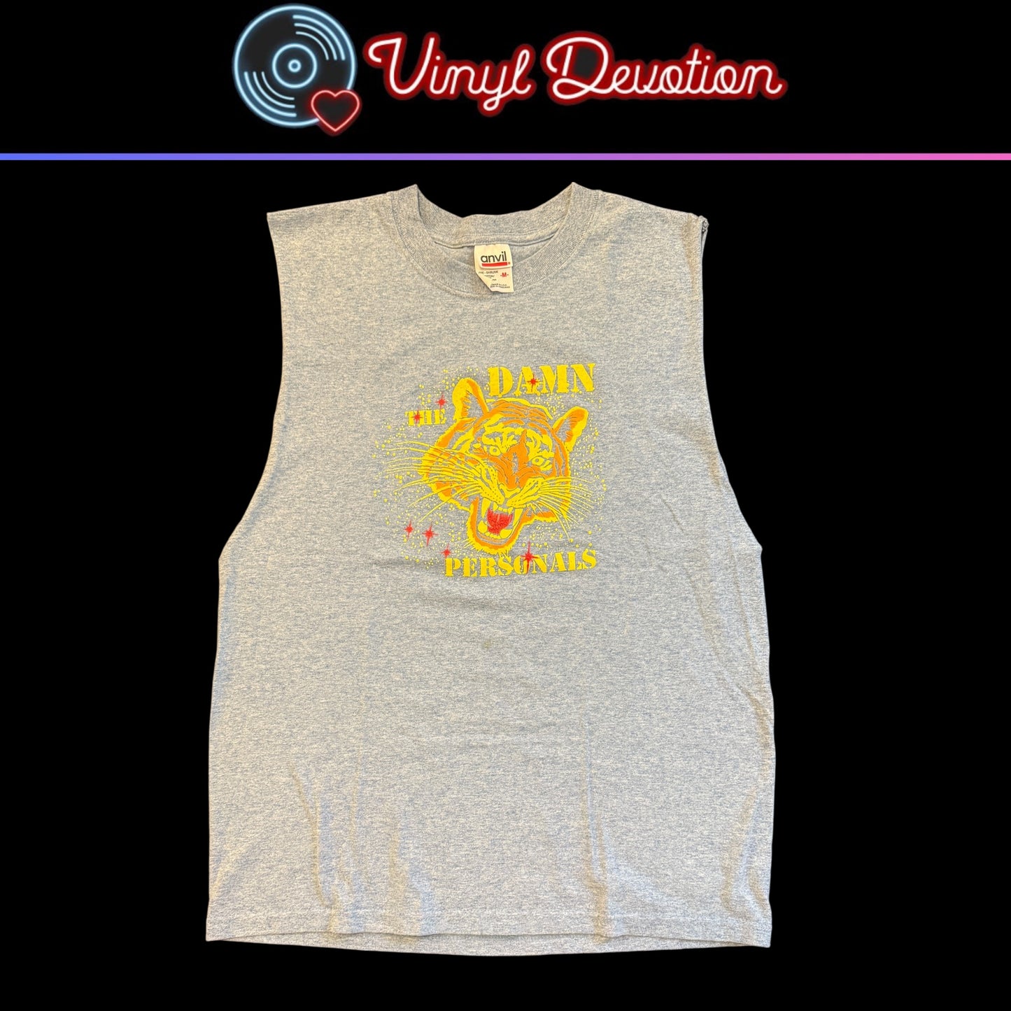 The Damn Personals Band Tiger Light Blue Cut Sleeves Vintage T-Shirt Size M Dirty Pretty Things