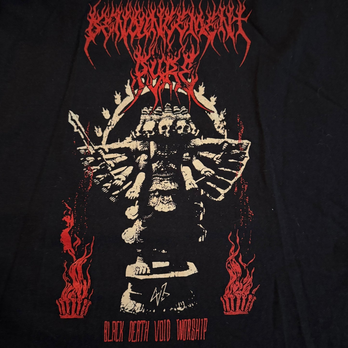 Denouncement Pyre Band Black Death Void Worship T-Shirt Size L