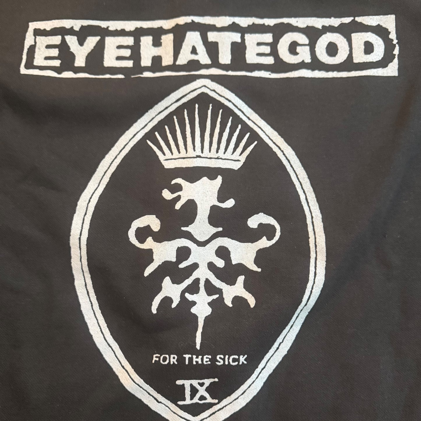 EyeHateGod Band Southern Nihilism Front (Light Gray Print) Zip Up Hoodie Size L