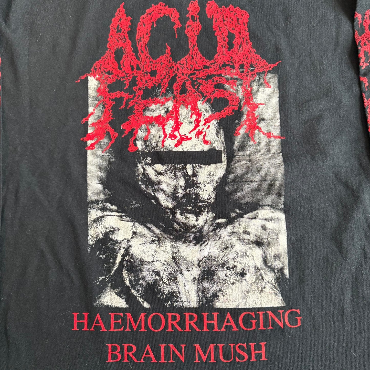 Acid Feast Band Haemorrhaging Brain Mush Long Sleeve T-Shirt Size L Grindcore