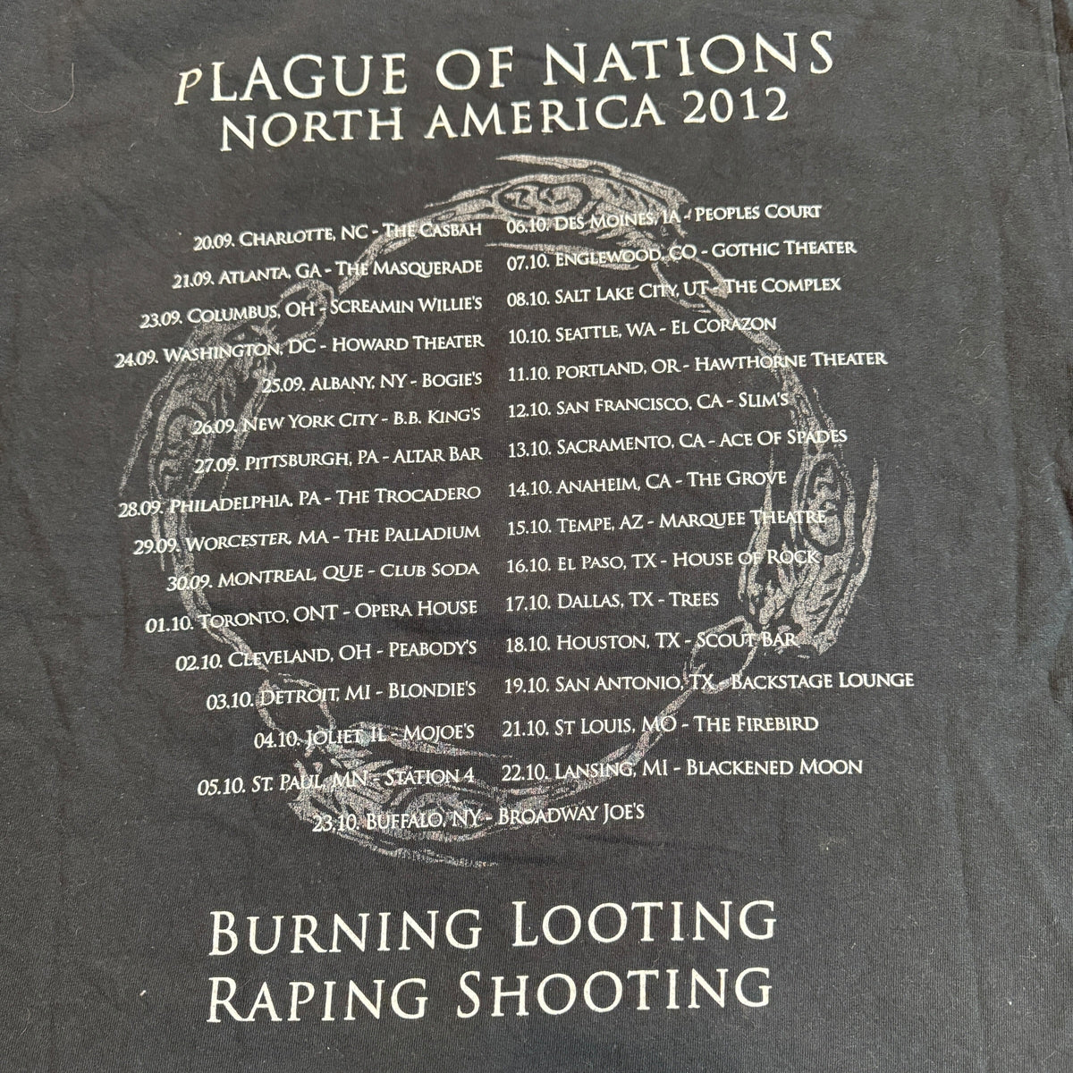 Grave Band Endless Procession Of Souls 2012 Tour T-Shirt Size L