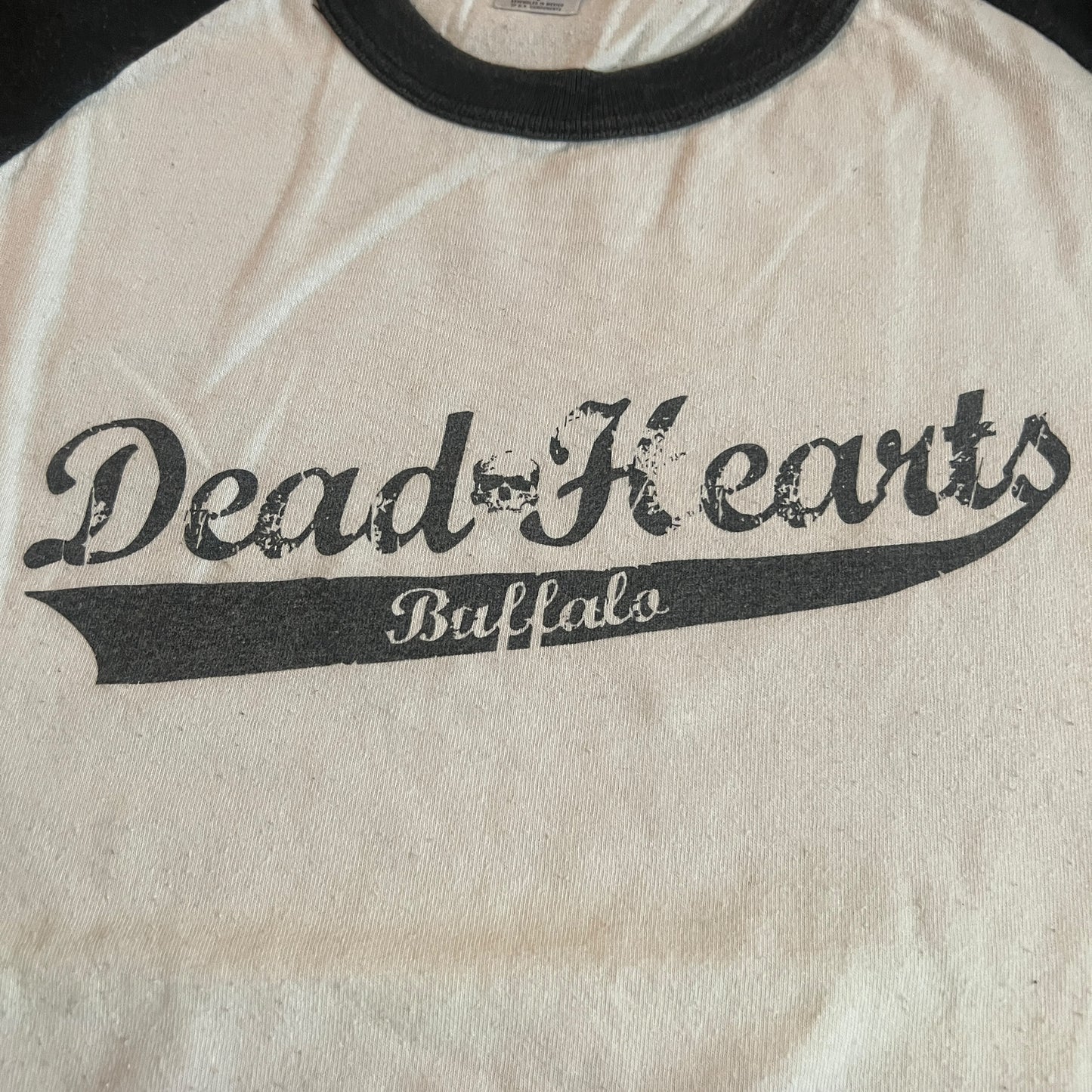 Dead Hearts Band White Raglan Baseball T-Shirt Size L