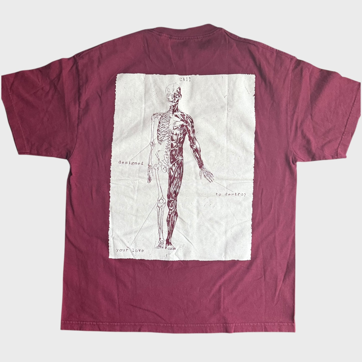 Eternal Sleep Band Call Designd To Destroy Your Love Maroon T-Shirt Size XL