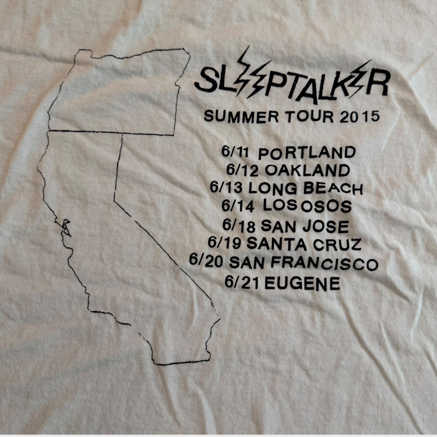 Sleeptalker Band Dream Tripping 2015 Tour White T-Shirt Size L Yaphet Kotto