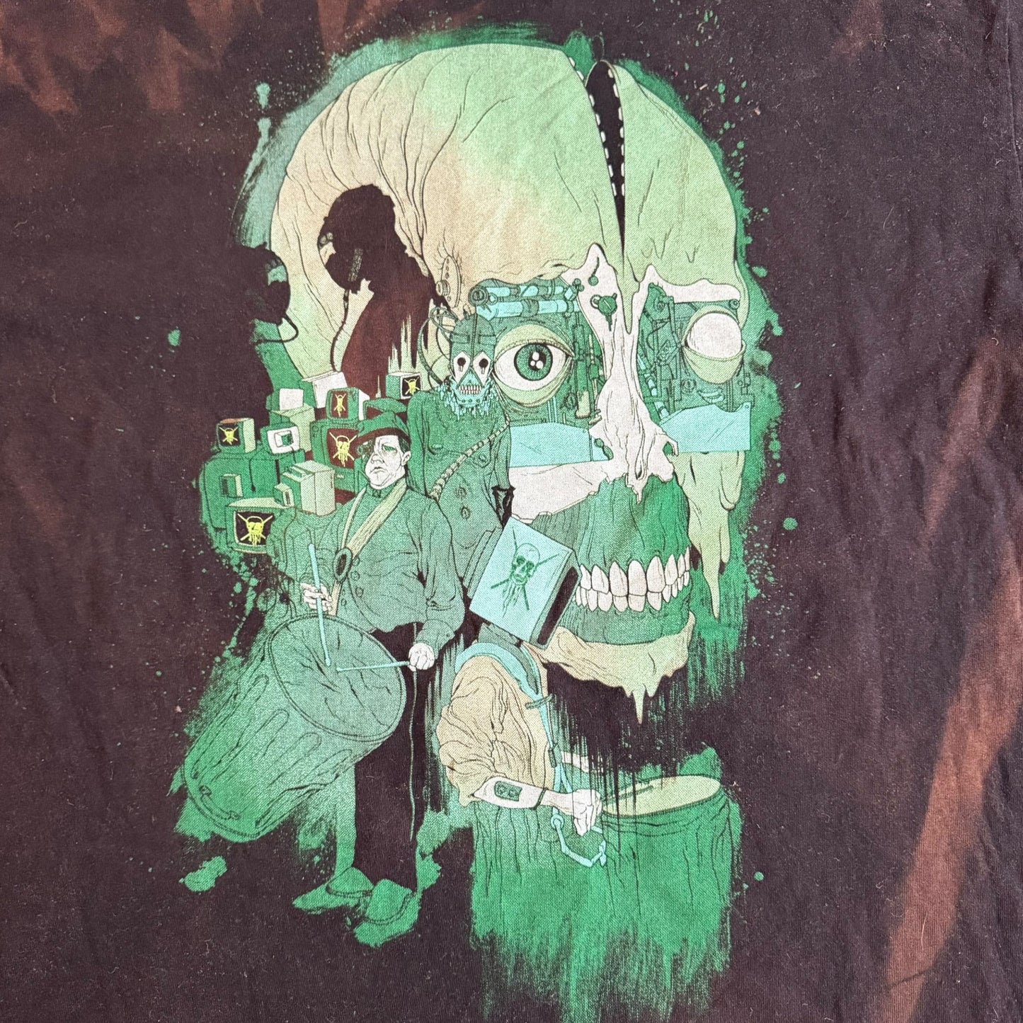 Street Drum Corps Band We Are Machines Black Tie-Dye T-Shirt Size L