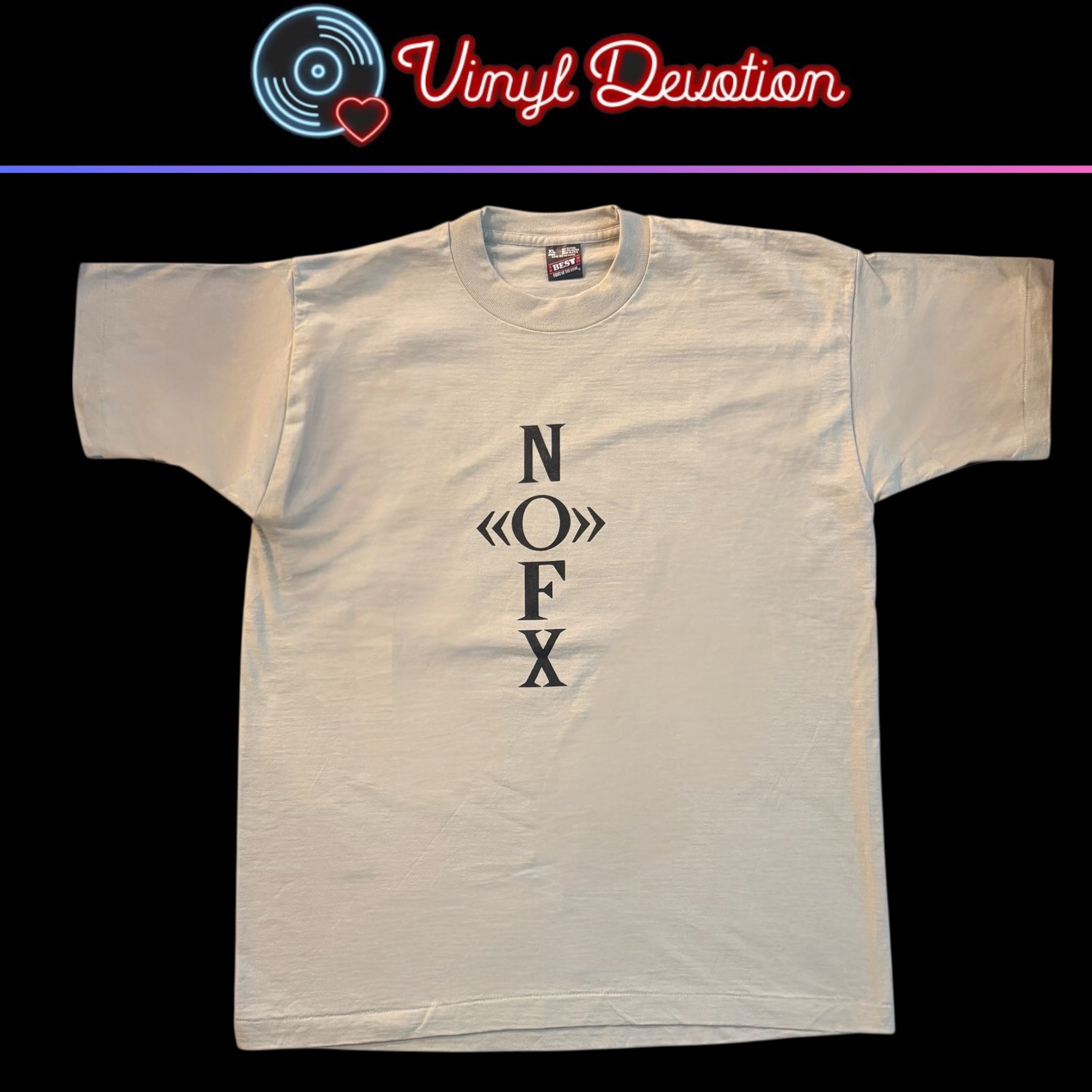NOFX Band Liza 1996 Vintage Tan T-Shirt Size XL SIGNED BY THE BAND