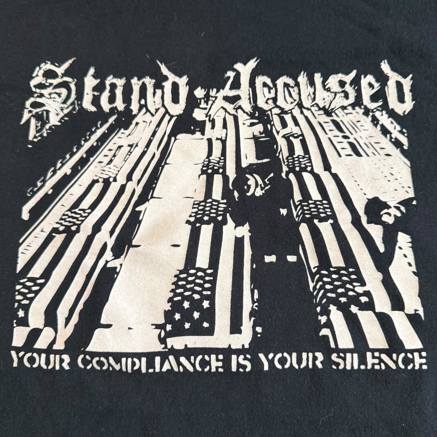 Stand Accused Band Vintage T-Shirt Size S Mind Eraser Battle Ruins No Tolerance
