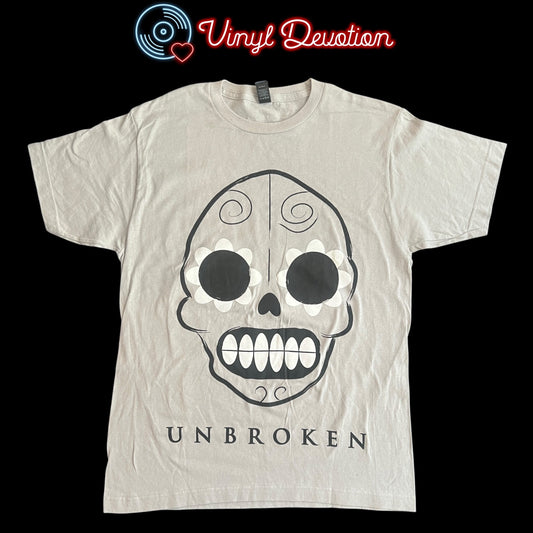 Unbroken Band Sugar Skull Light Gray T-Shirt Size S