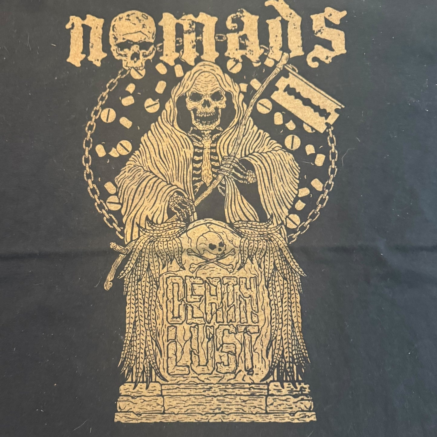 Nomads Crust Punk Band Death Lust T-Shirt Size L ACxDC Piece By Piece Despise You Infest