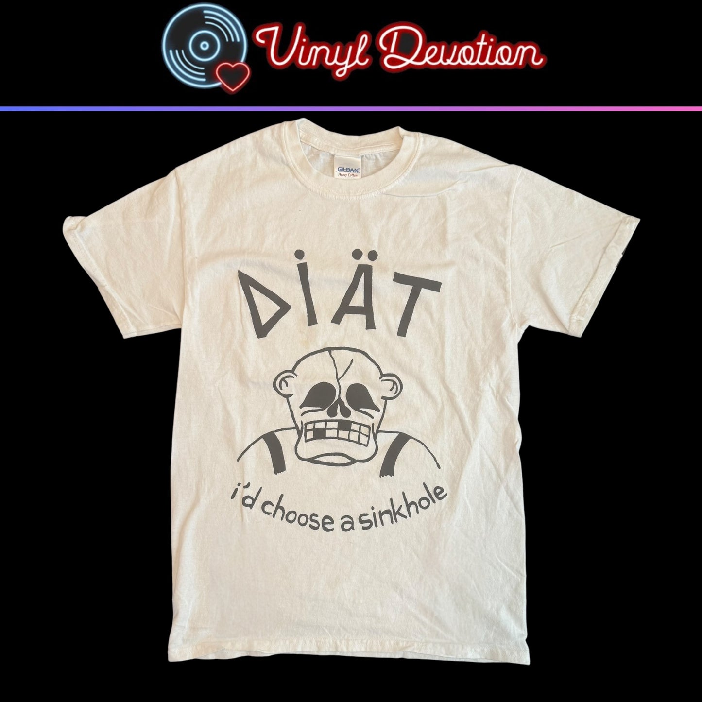 Diat Band I'd Choose A Sinkhole Positive Energy White T-Shirt Size S Diät