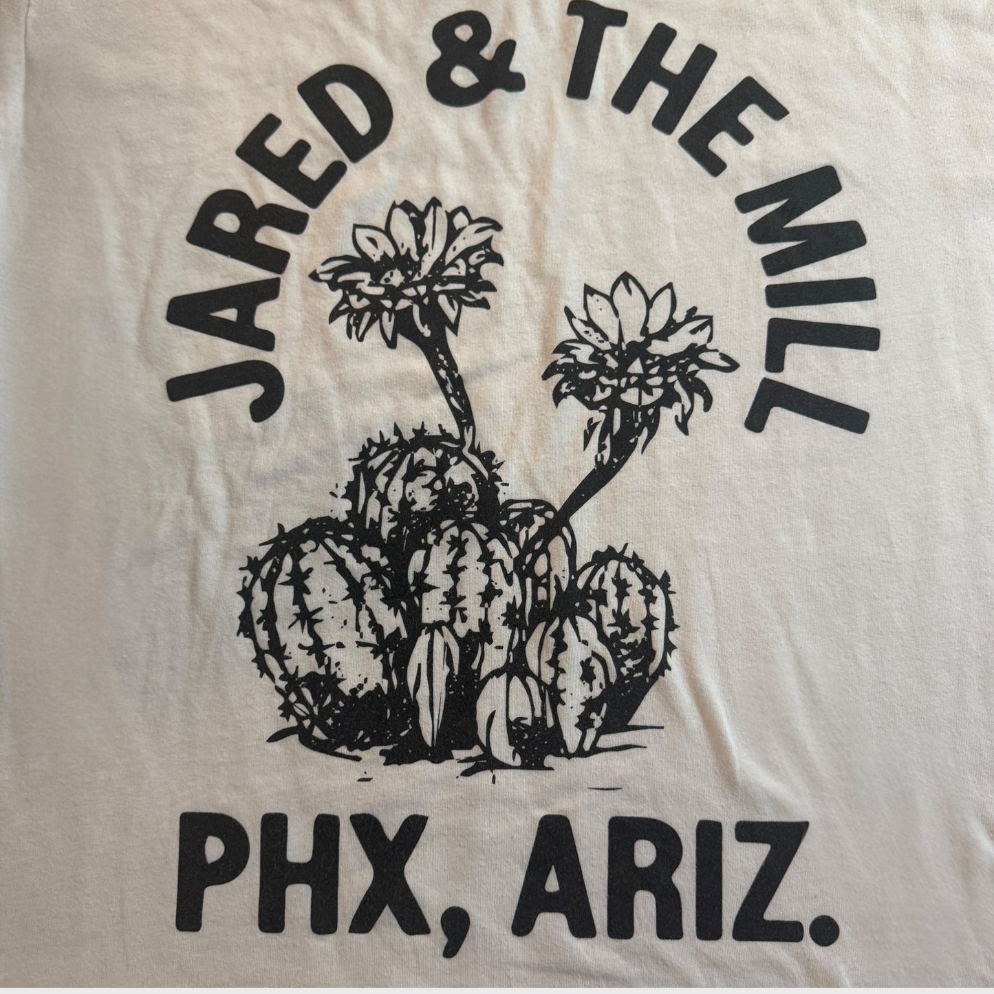 Jared & The Mill Band White T-Shirt Size L Wheelwright