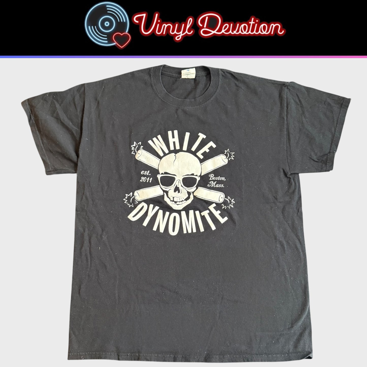 White Dynomite Boston Band T-Shirt Size M Roadsaw Strip Mind Kilslug