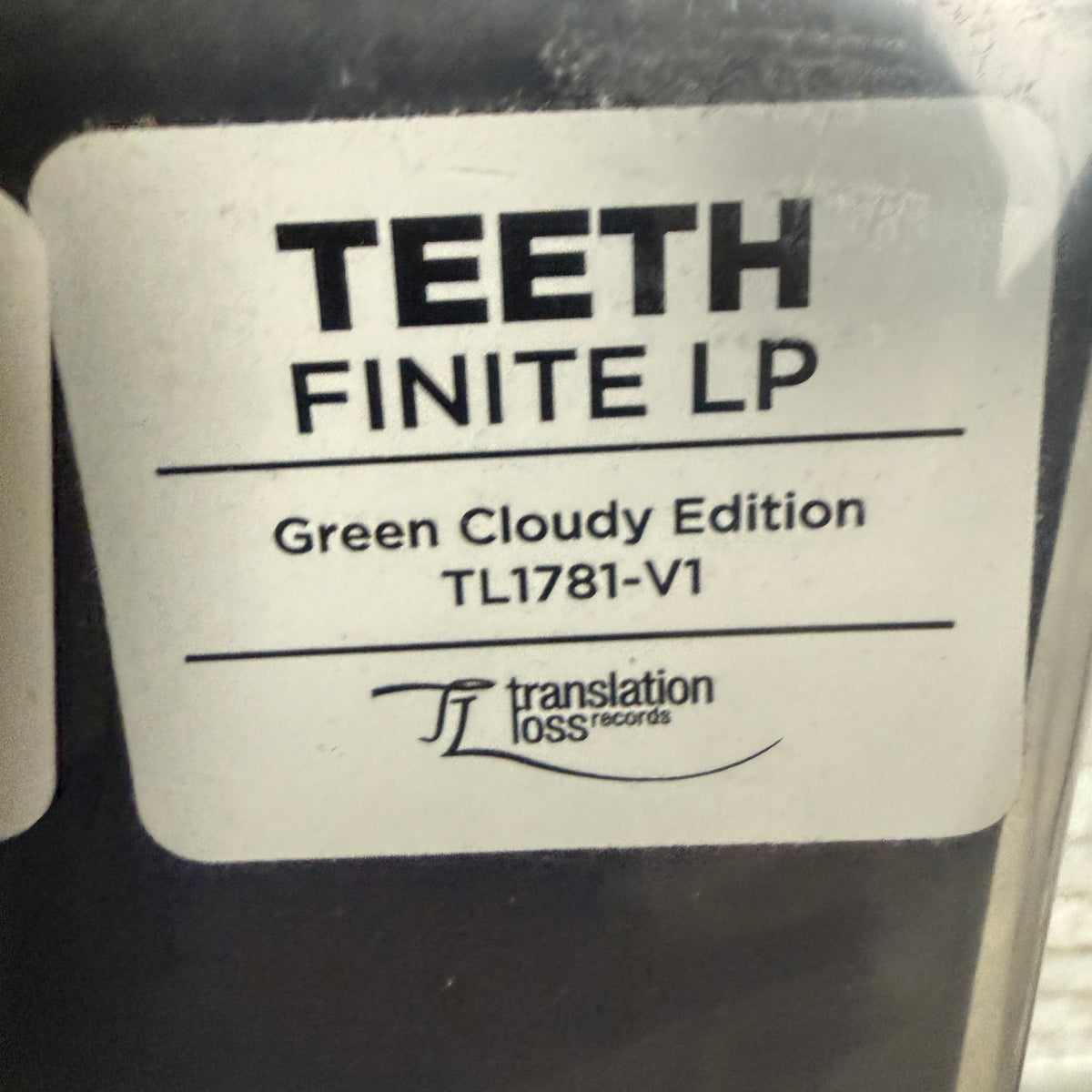 Teeth Band - Finite Vinyl LP Cloudy Green Graf Orlock Dangers Tlazcaltiliztli Our Place Of Worship Is Silence