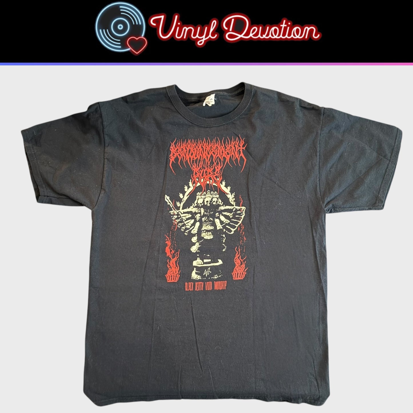 Denouncement Pyre Band Black Death Void Worship T-Shirt Size L