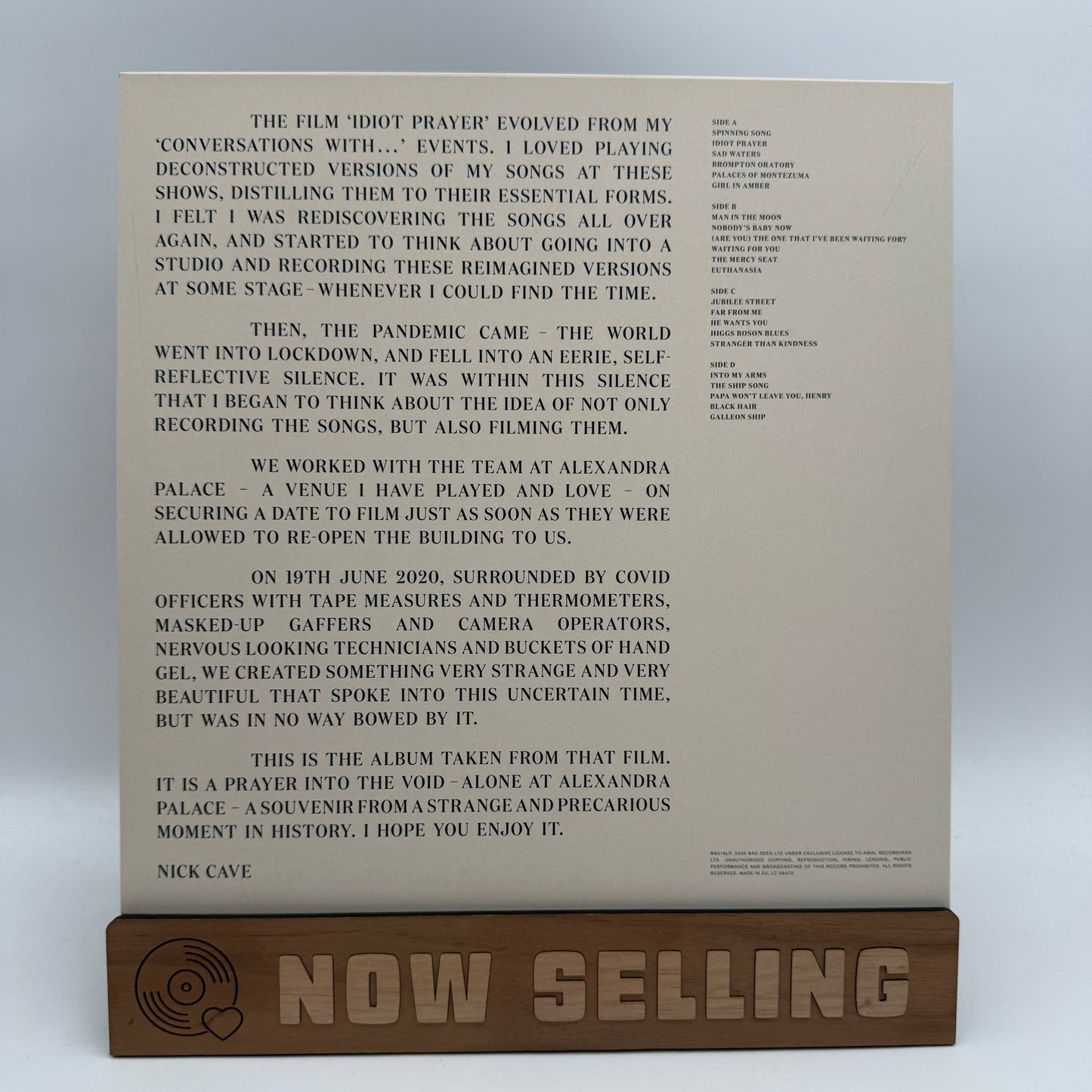 Nick Cave - Idiot Prayer (Alone At Alexandra Palace) Vinyl LP