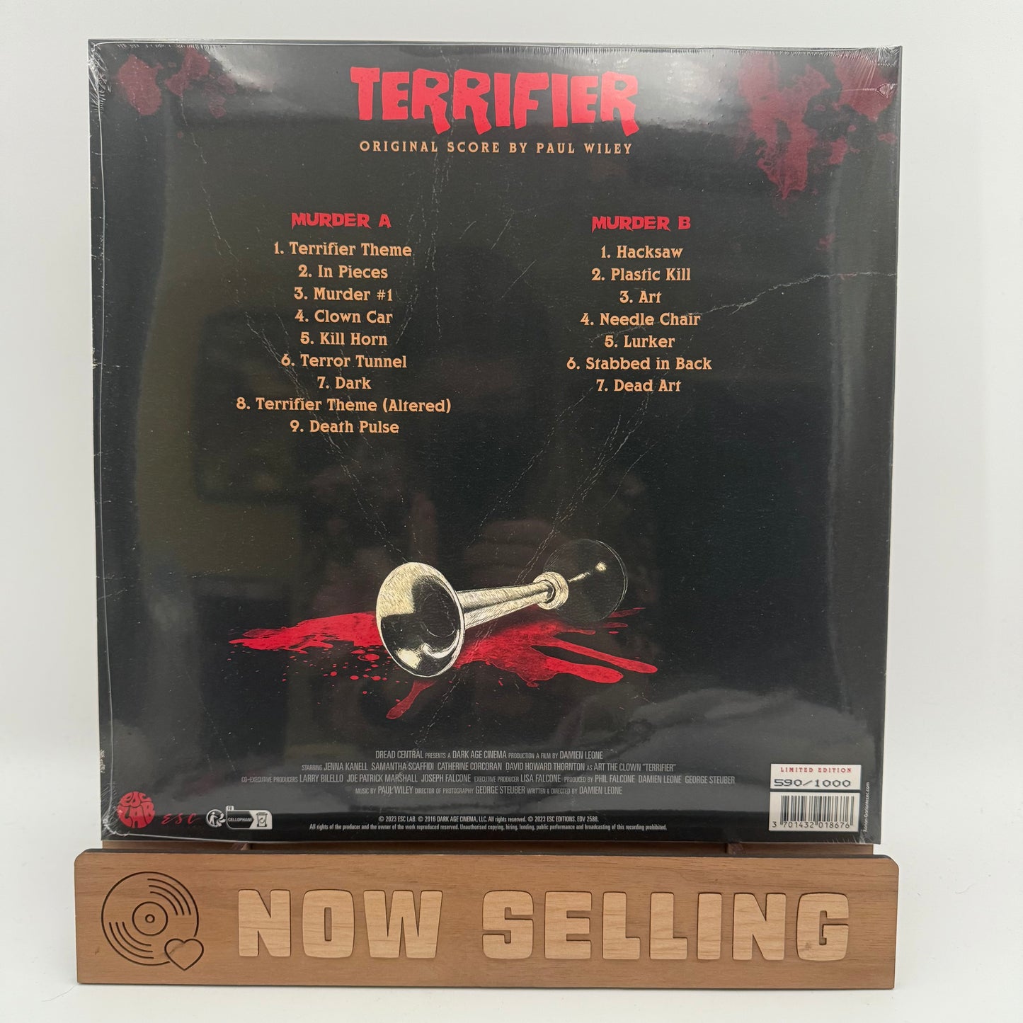 Damien Leone's Terrifier Soundtrack Vinyl LP Clear Numbered SEALED Paul Wiley