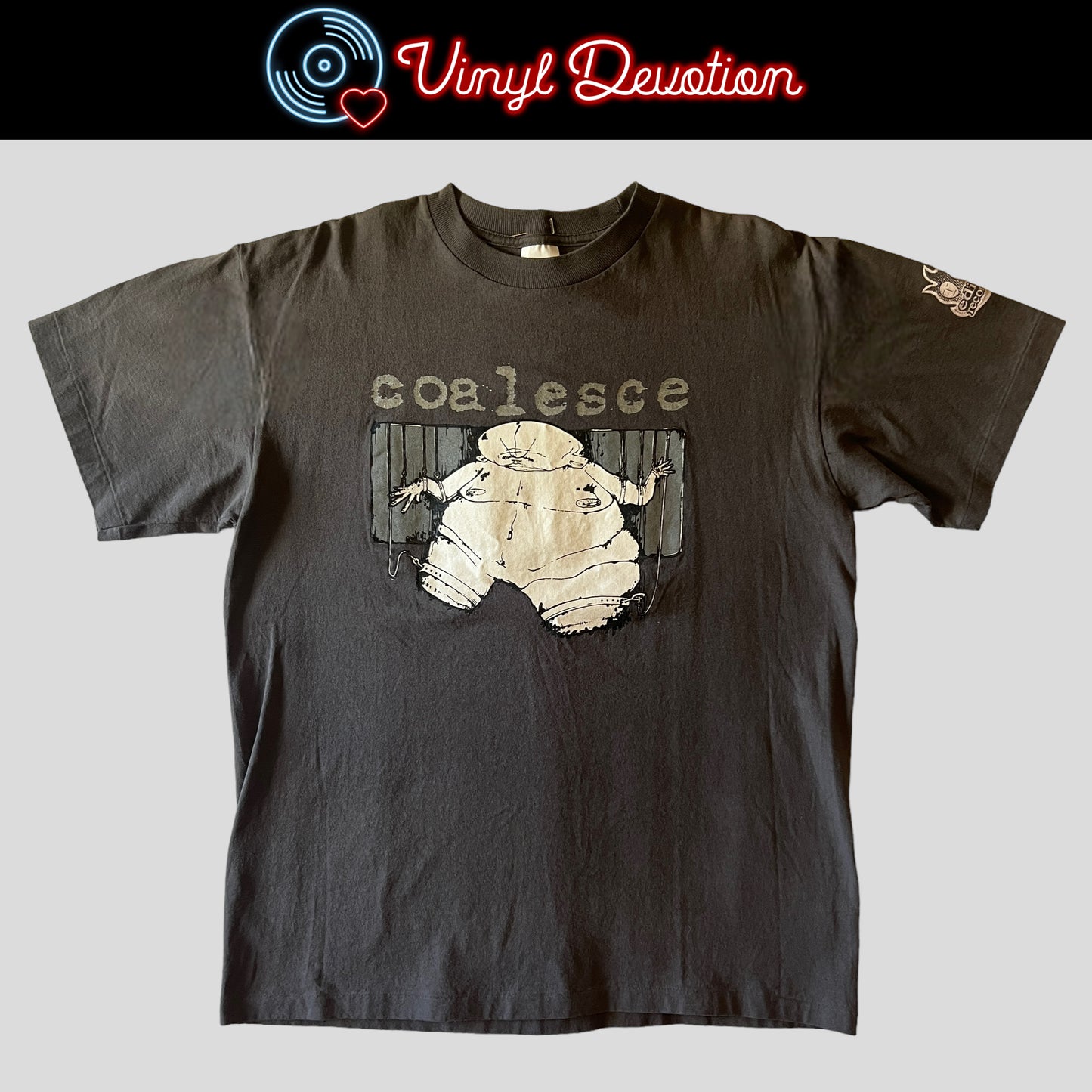 Coalesce Band Vintage Monster Band T-Shirt Size L Single Stitch Edison Recordings