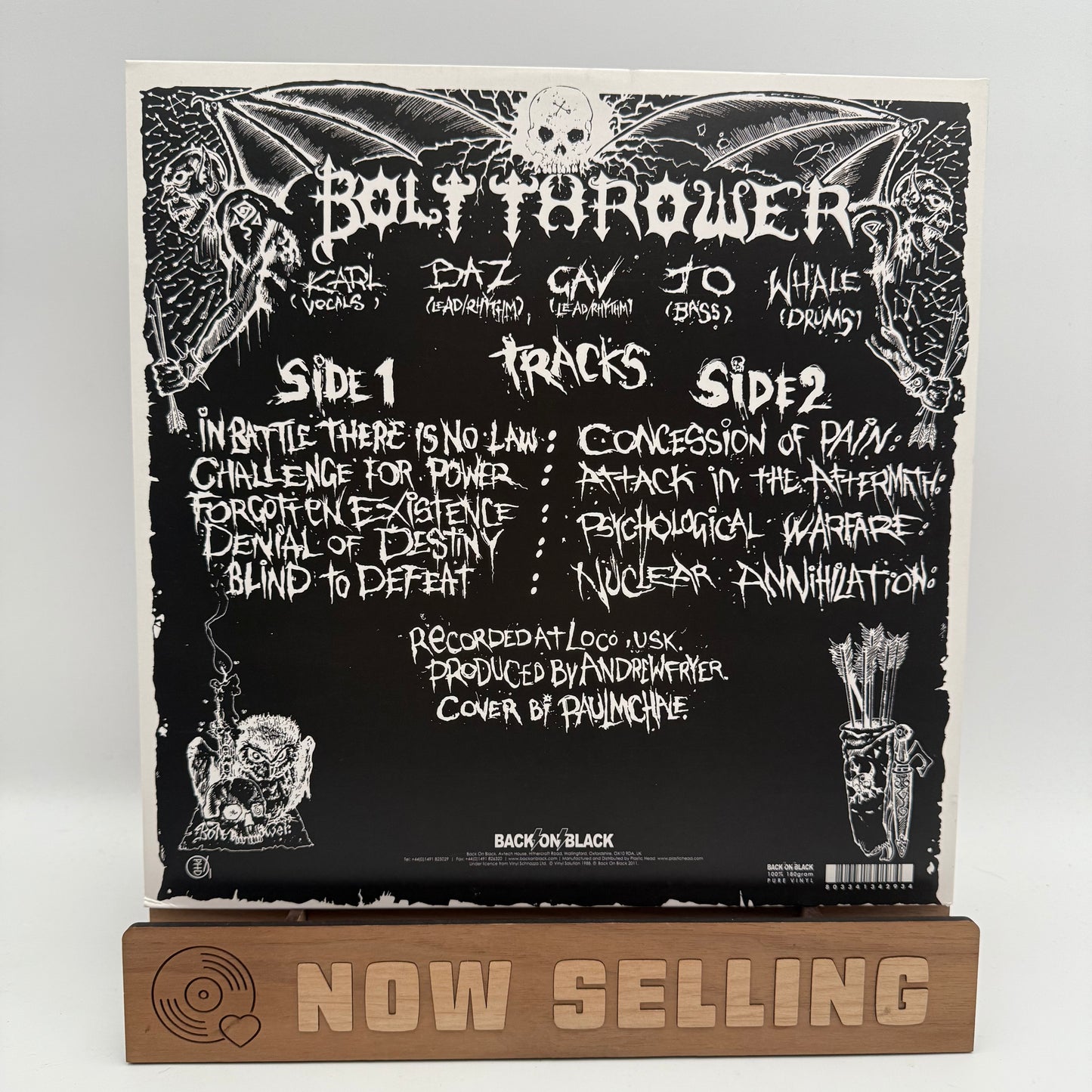 Bolt Thrower - In Battle There Is No Law! Vinyl LP White Back On Black