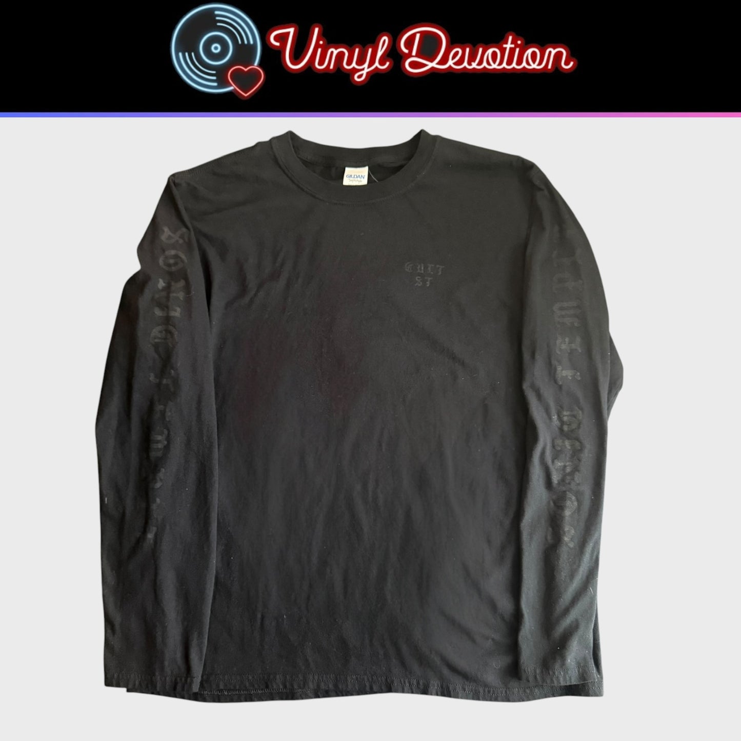 The Cult Band Sonic Temple Black on Black Long Sleeve T-Shirt Size L