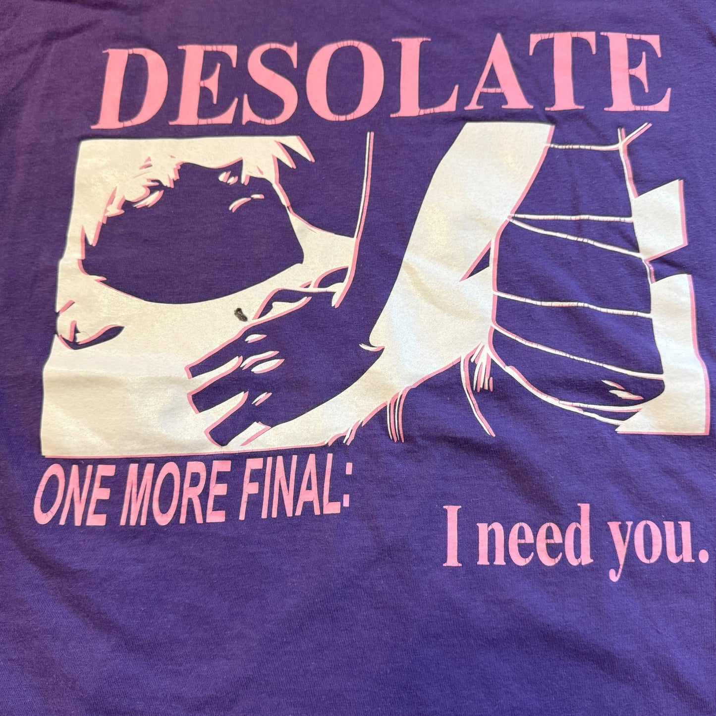 Desolate NY Metalcore Band One More Final: I Need You Purple T-Shirt Size L