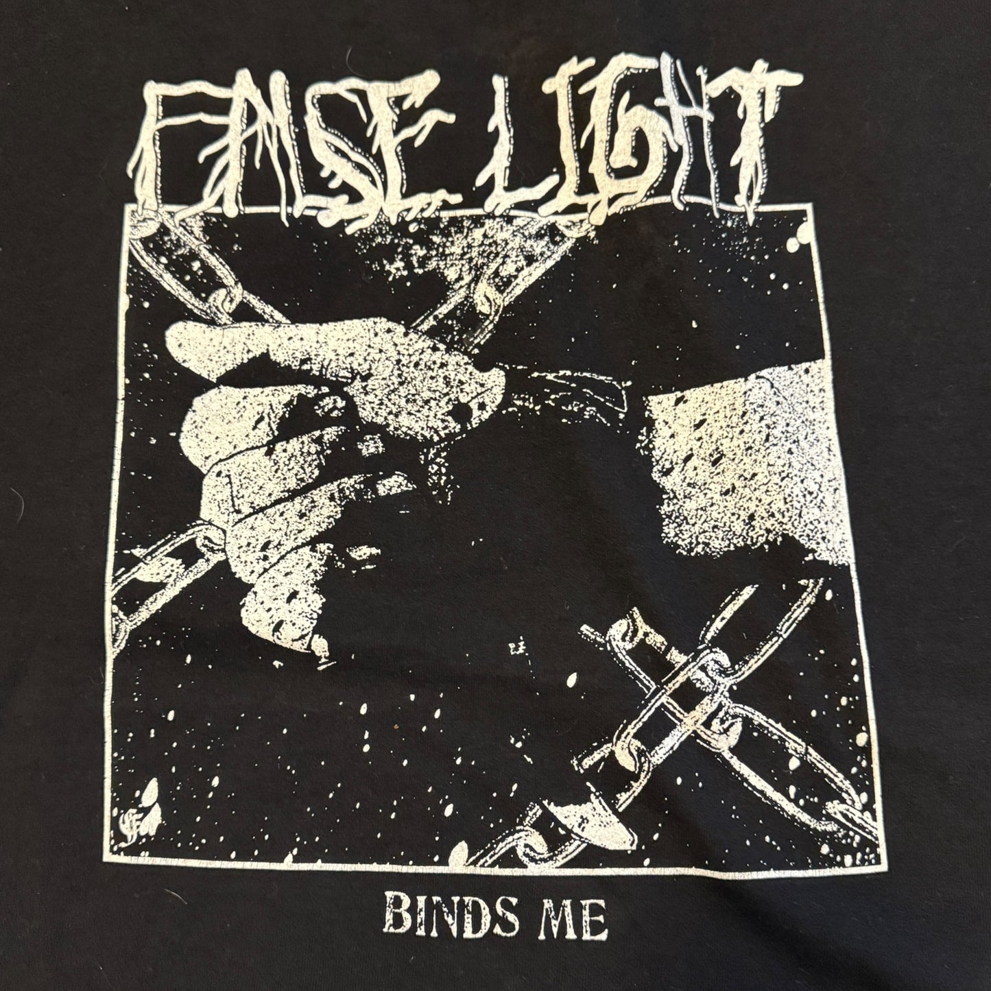 False Light Band Binds Me T-Shirt Size L Hardcore Grindcore
