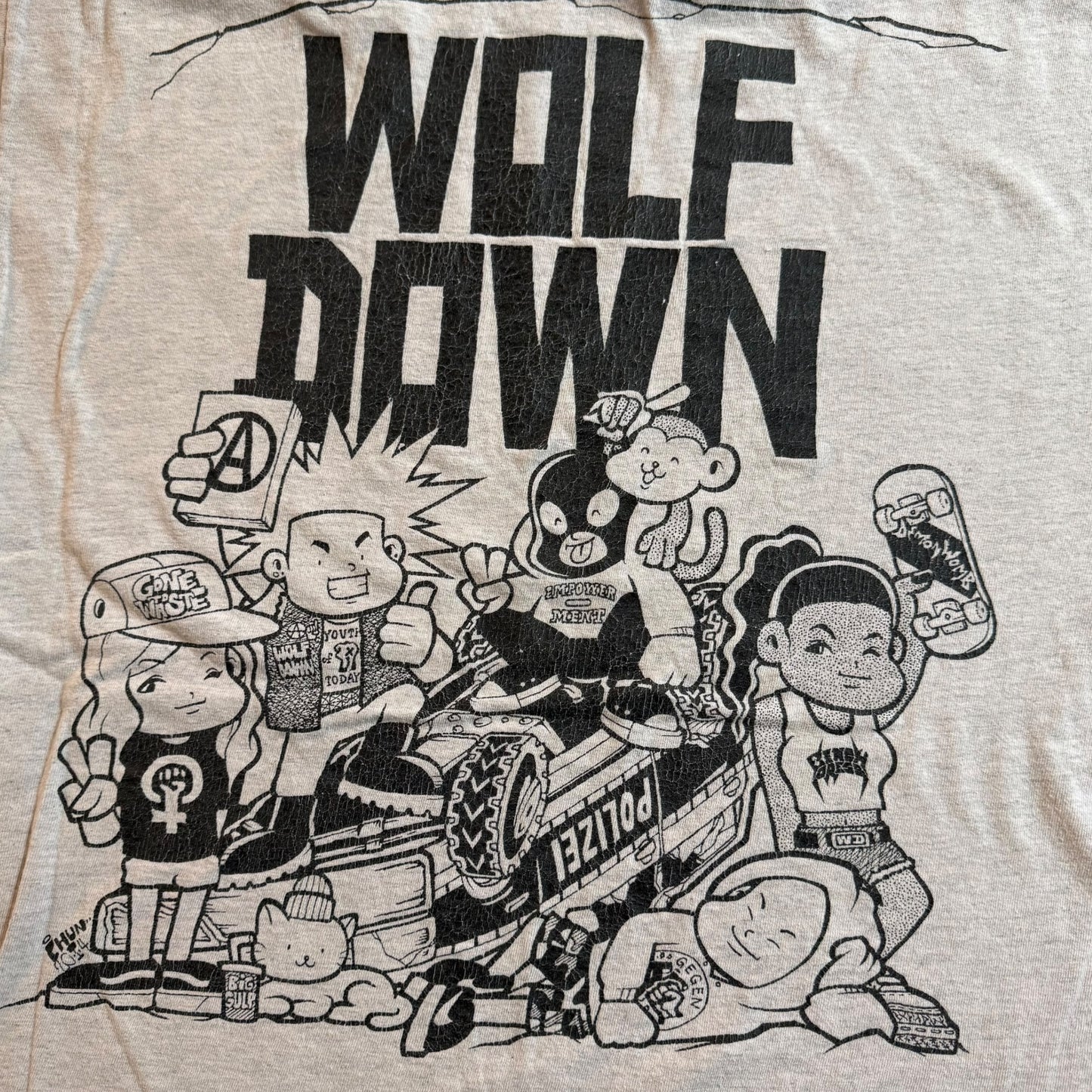 Wolf Down Hardcore Band Gray T-Shirt Size L