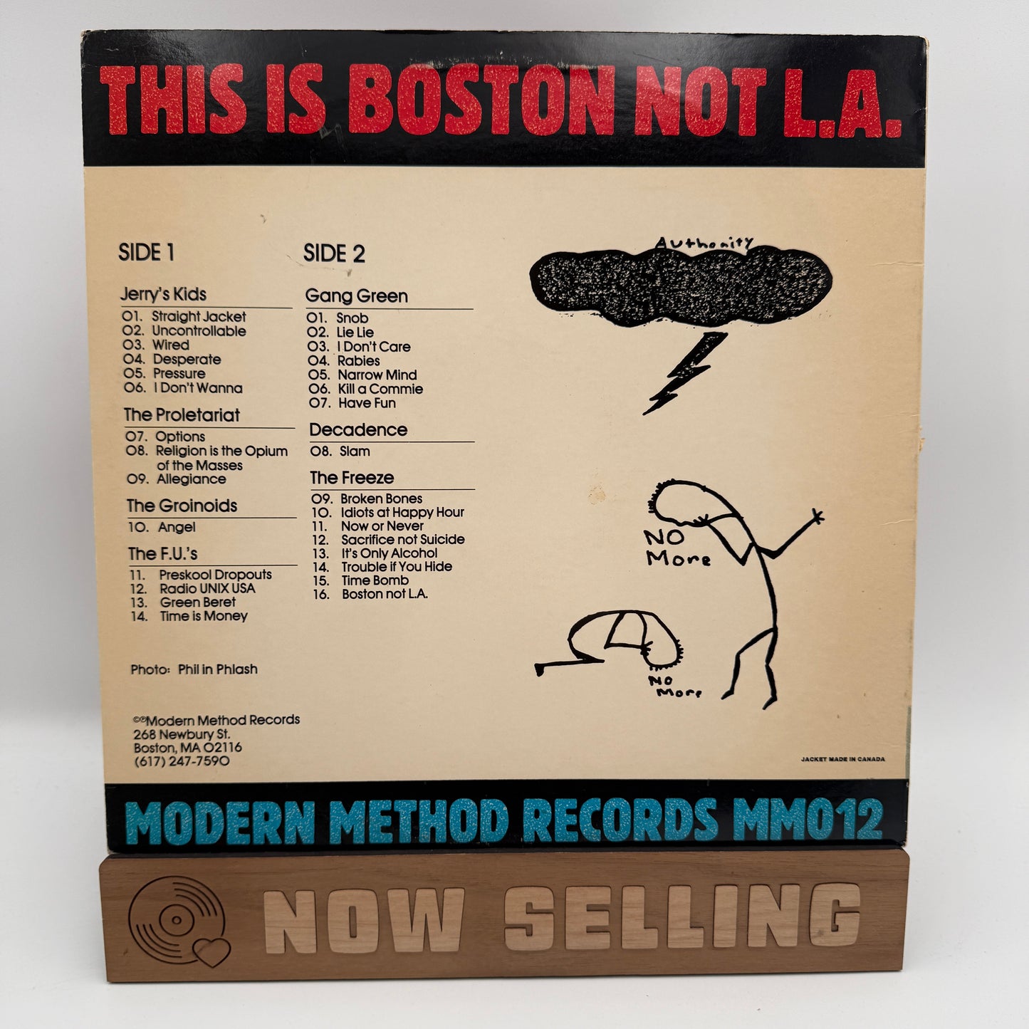This Is Boston Not L.A. Vinyl LP Blue Labels Original 1st Press Jerry's Kids The Freeze FU's