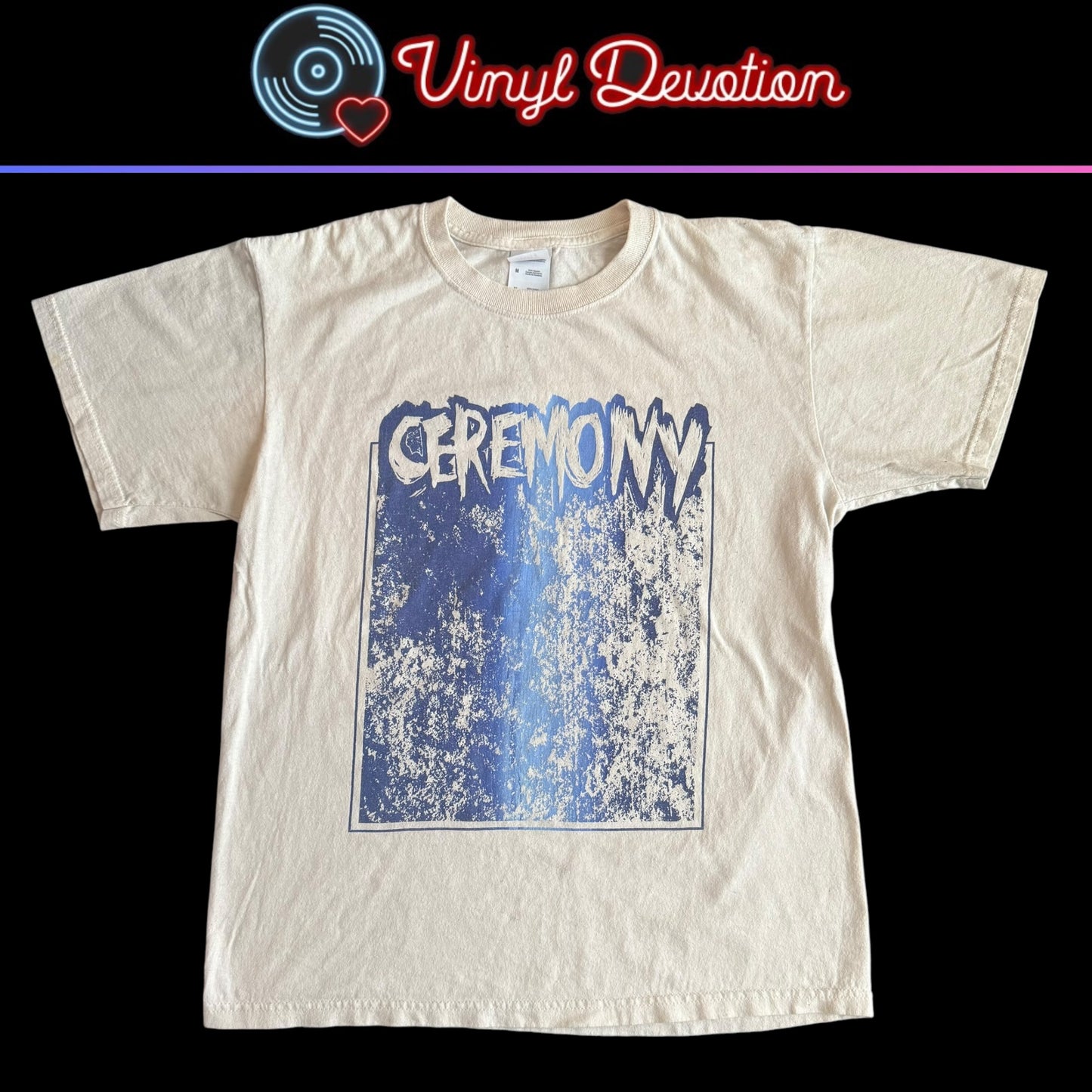 Ceremony Hardcore Band Scared People Vintage Off White T-Shirt Size M Bridge Nine
