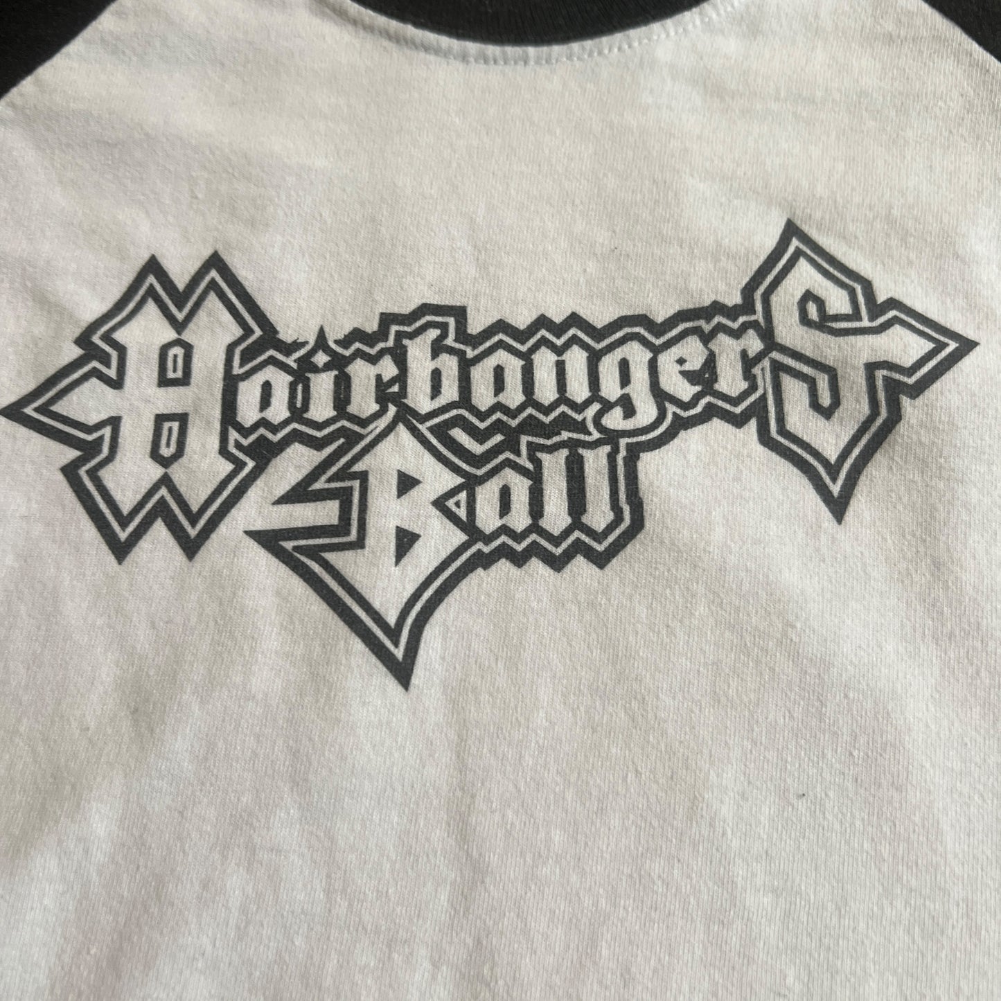 Hairbangers Ball Chicago's 80's Cover Band Vintage T-Shirt Size L Raglan / Baseball