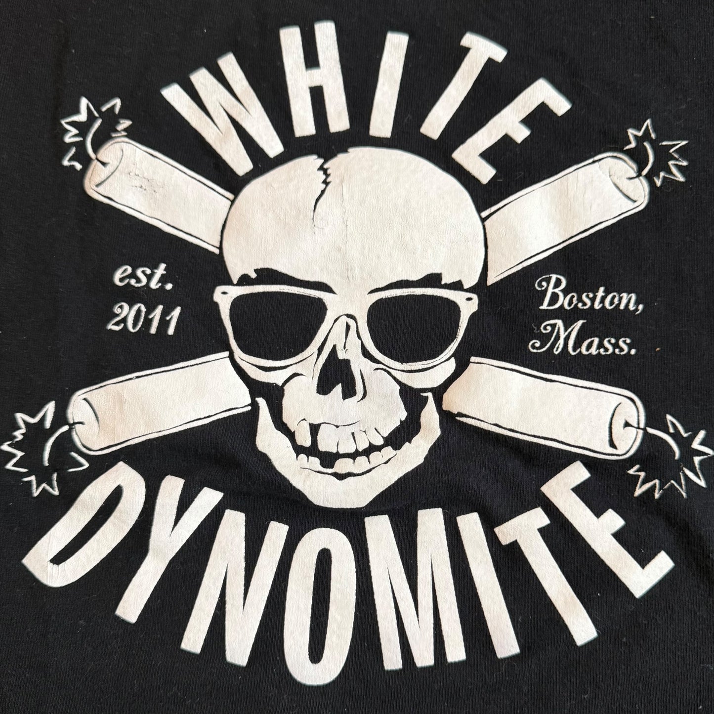 White Dynomite Boston Band T-Shirt Size M Roadsaw Strip Mind Kilslug