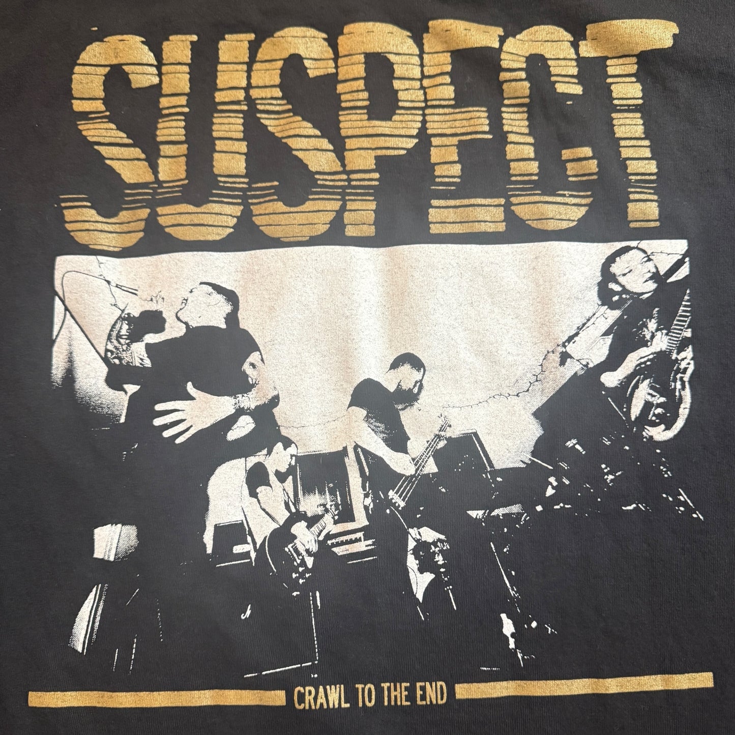 Suspect Hardcore Crawl To The End Band T-Shirt Size L Kent State Catholic Spit Fireburn