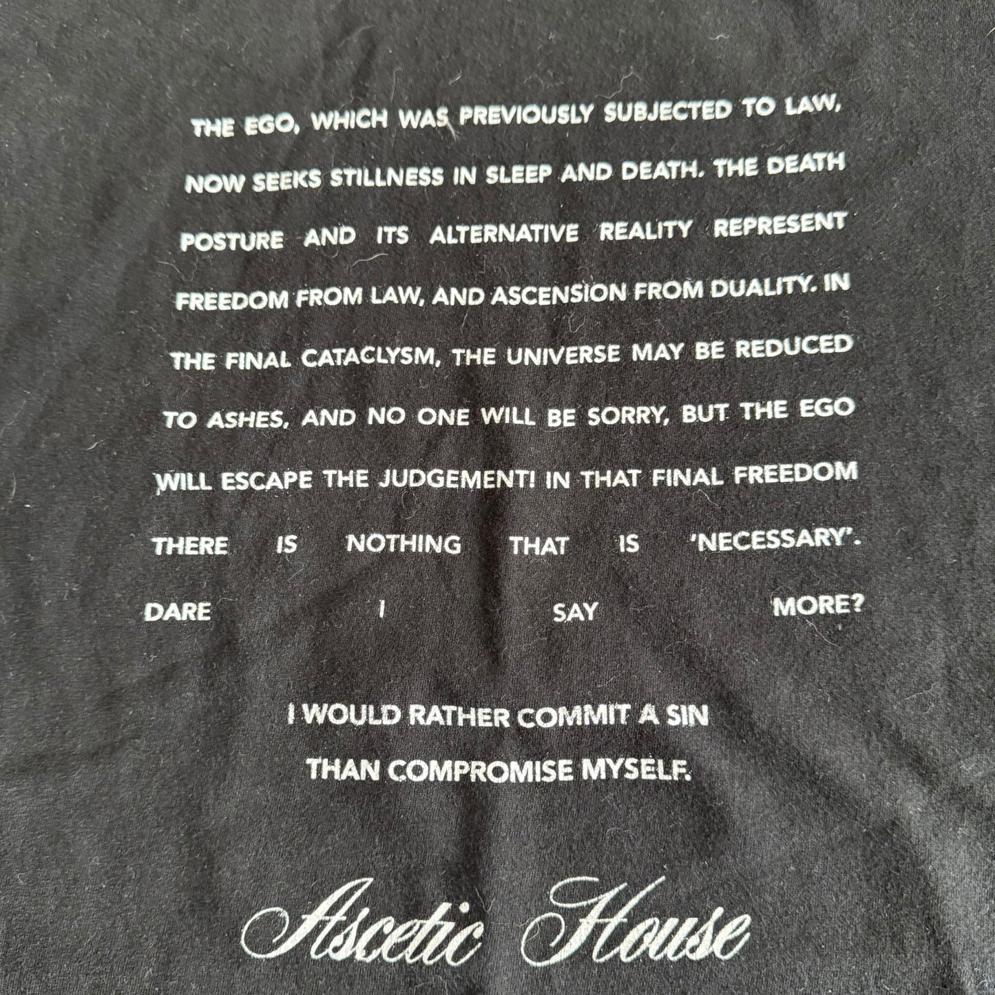 Ascetic House Record Label White T-Shirt Size L Marshstepper Destruction Unit Body Of Light